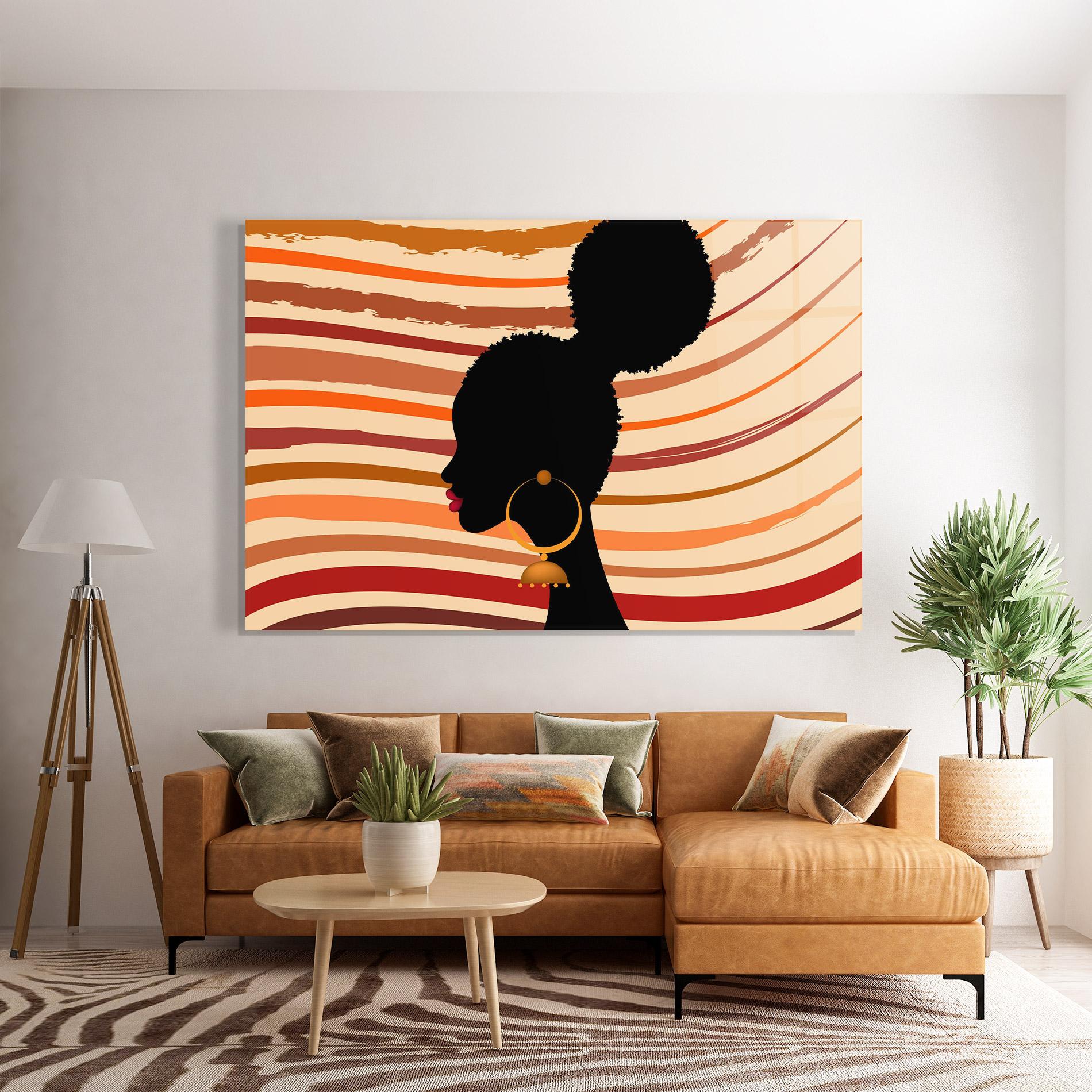 Стъклена картина African Hairstyle mockup 7