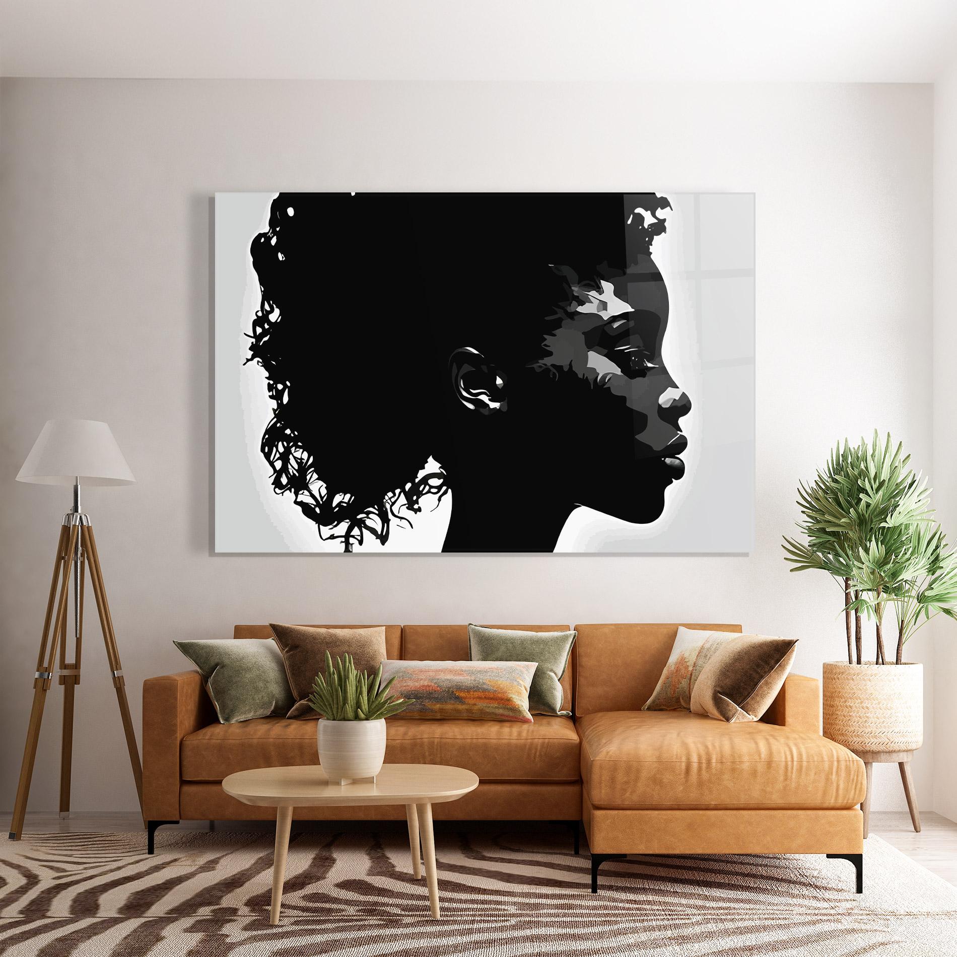 Стъклена картина Black African Woman mockup 7