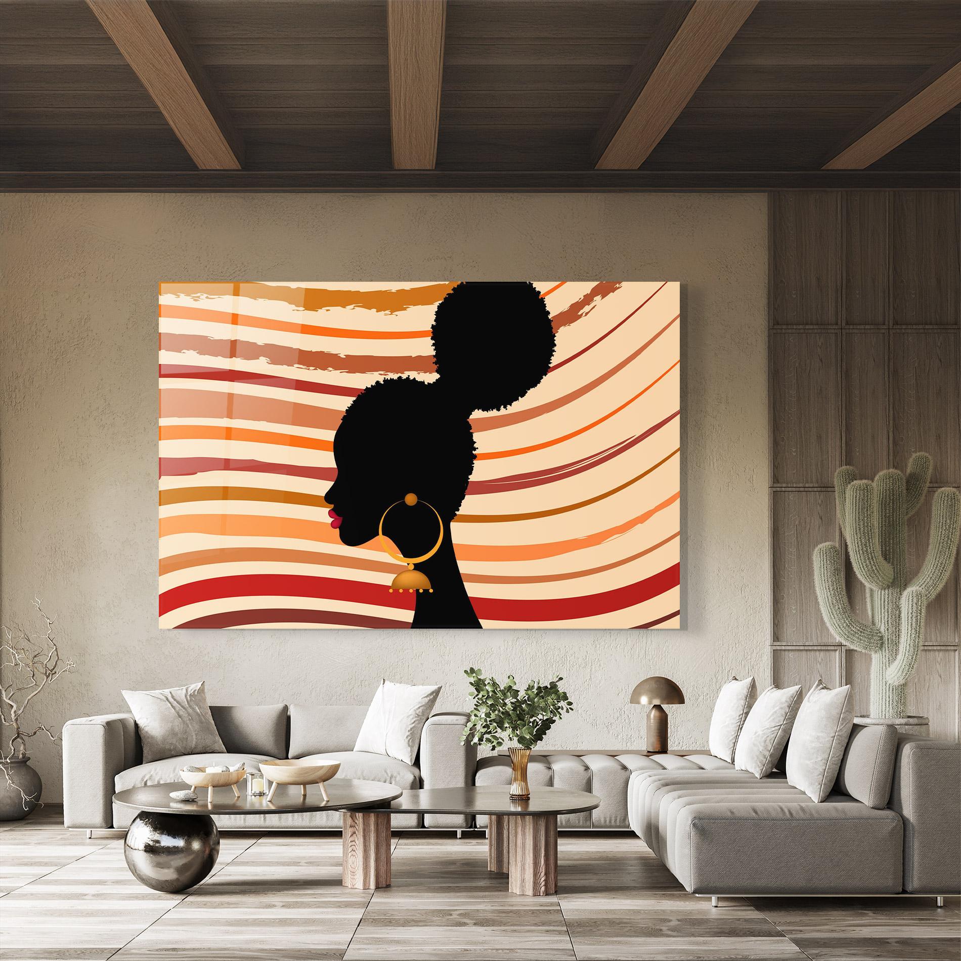 Стъклена картина African Hairstyle mockup 8