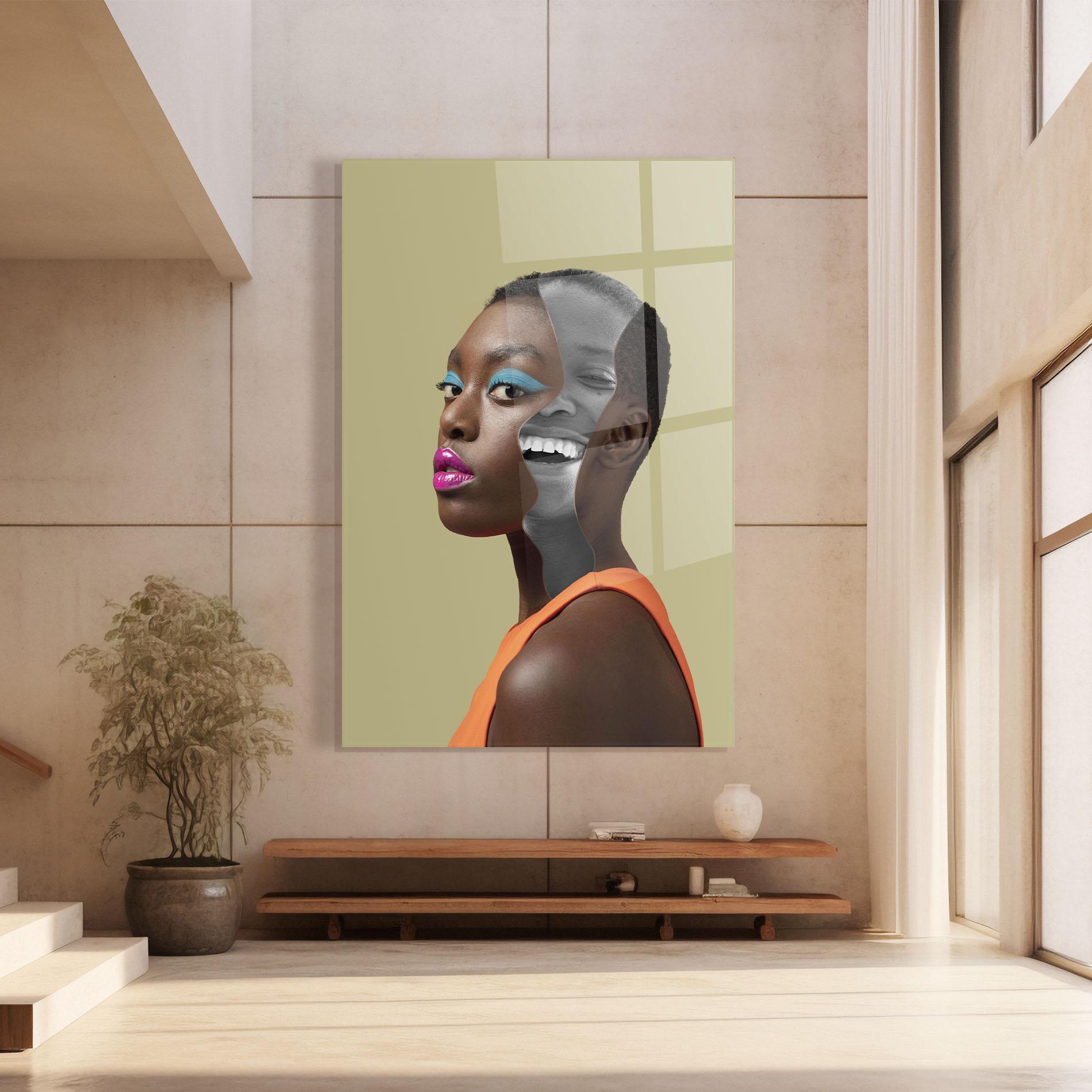 Стъклена картина American Woman Collage mockup 8