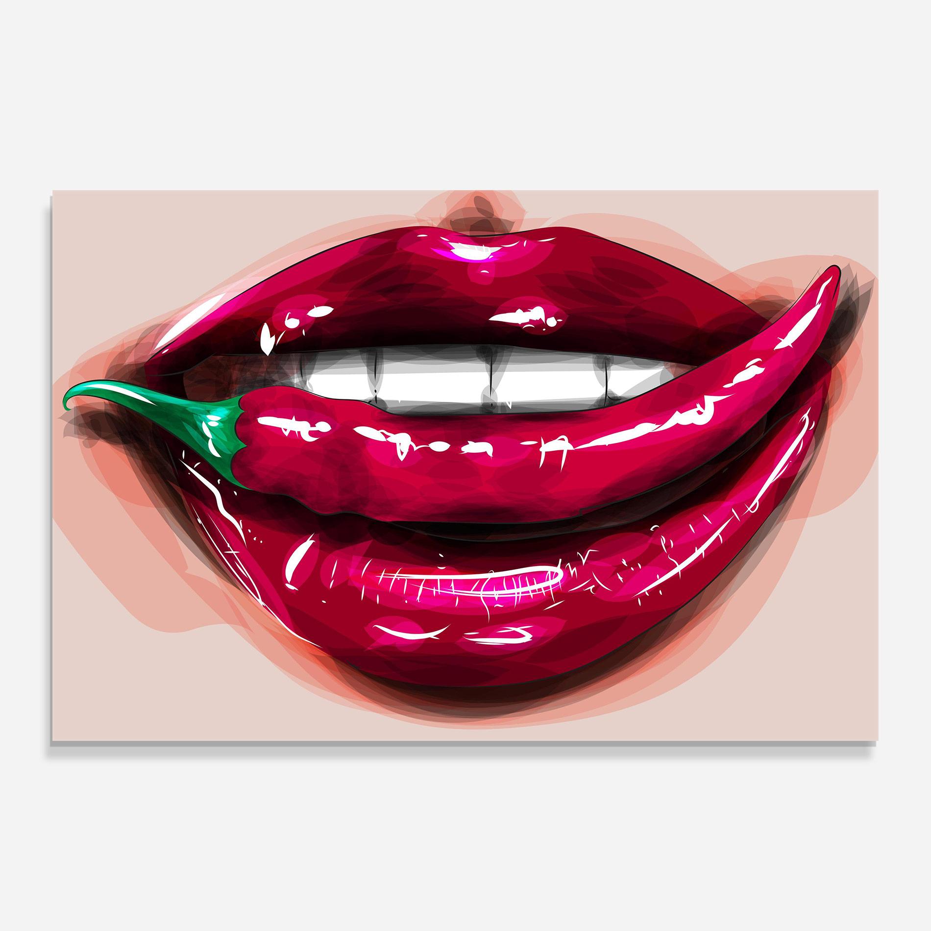 Стъклена картина Chilli Lips mockup 0