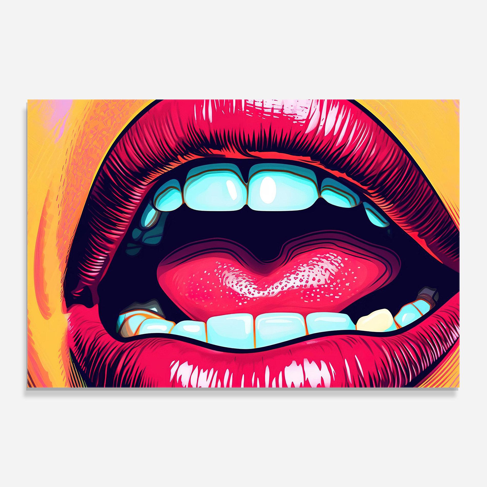 Стъклена картина Lips Pop Art mockup 0