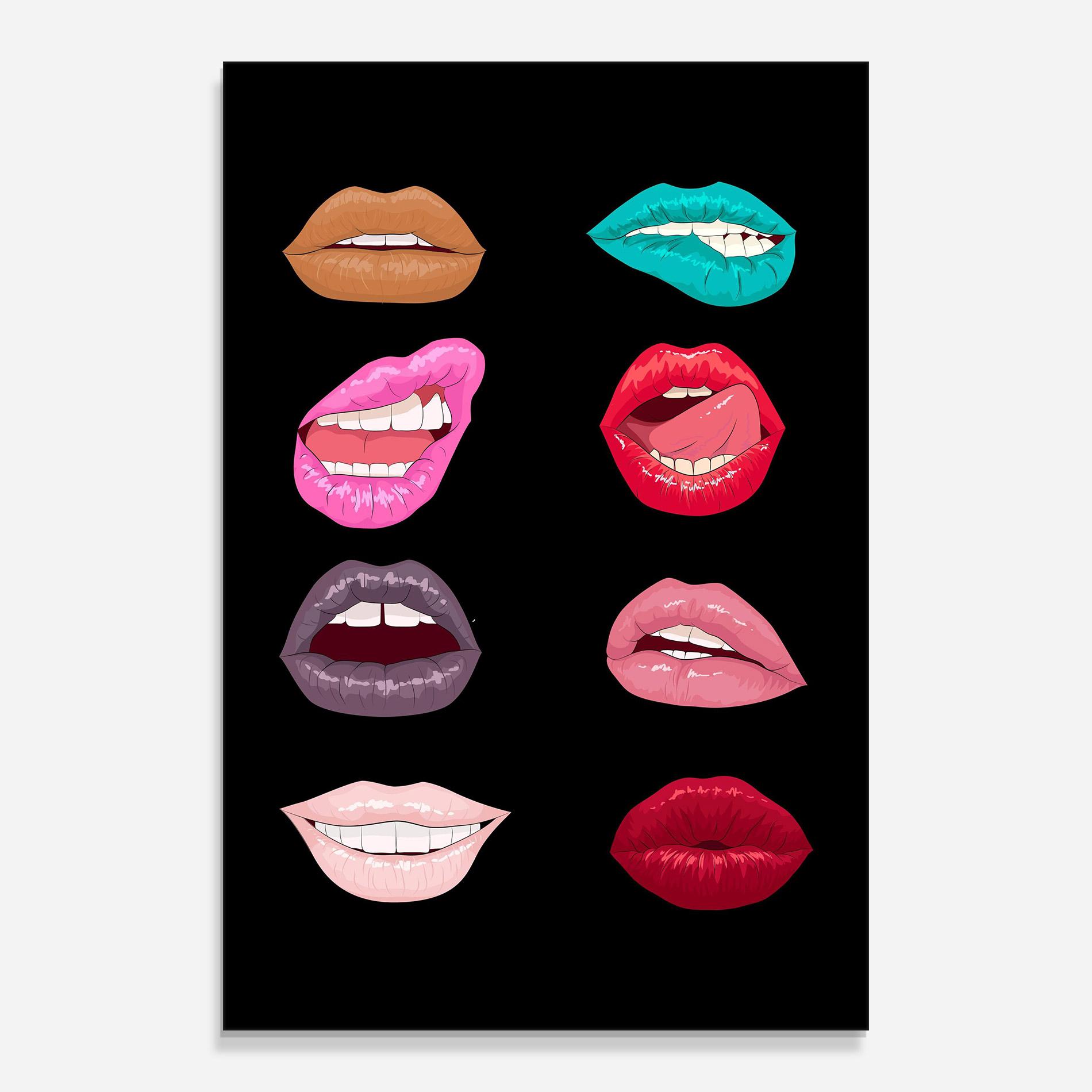 Стъклена картина Colorful Lips mockup 0