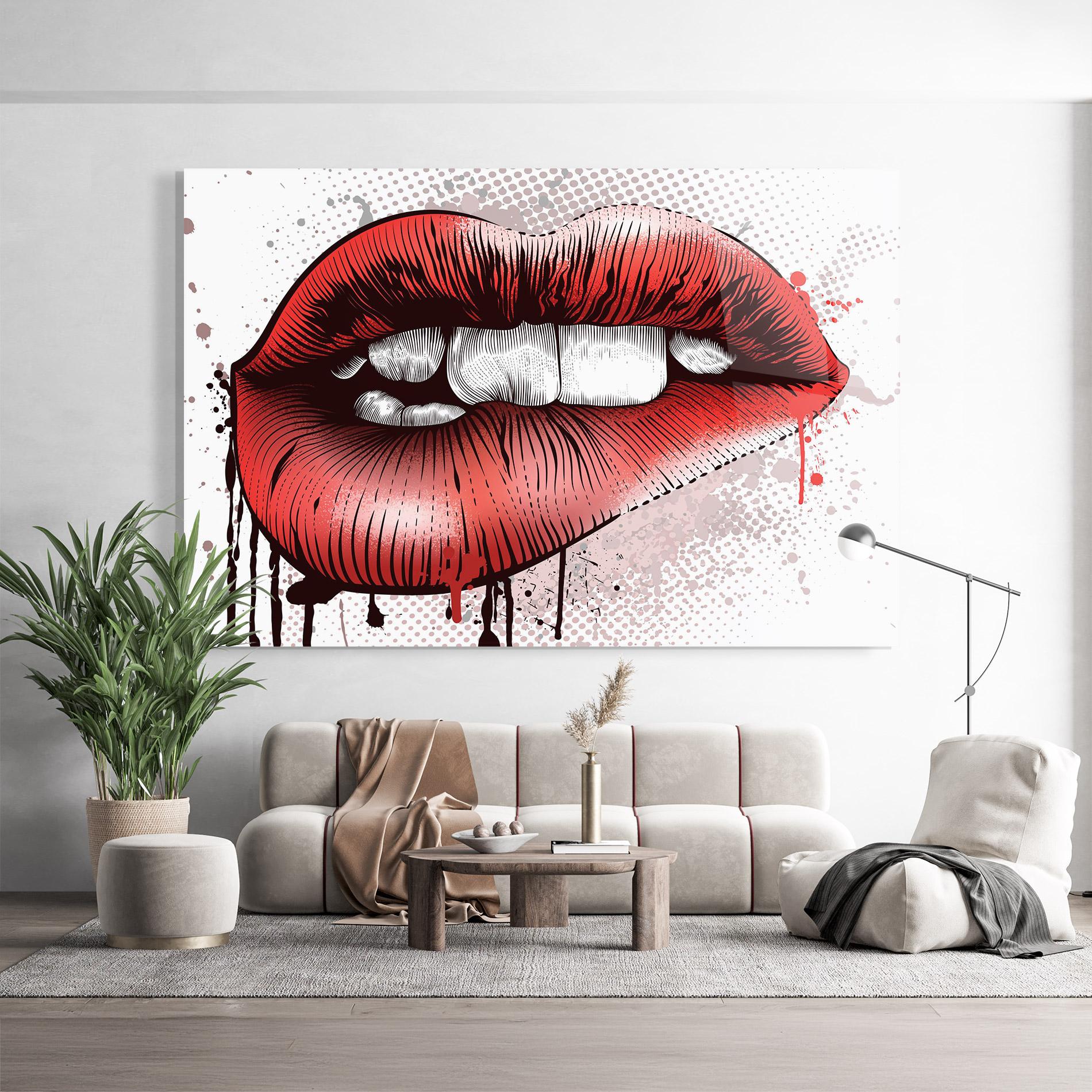 Стъклена картина Lips Pop Artistic mockup 9