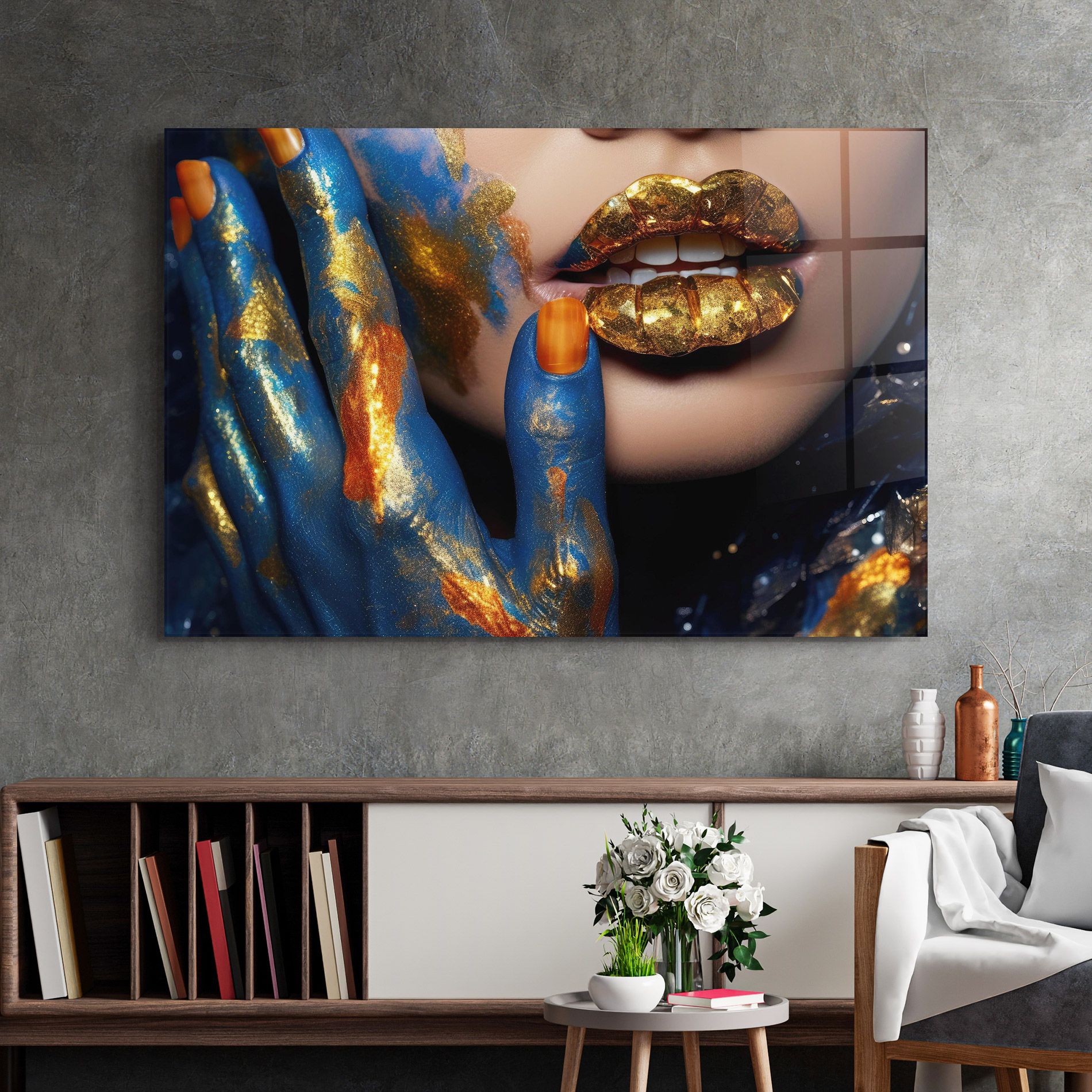 Blue Hand Lips mockup 2