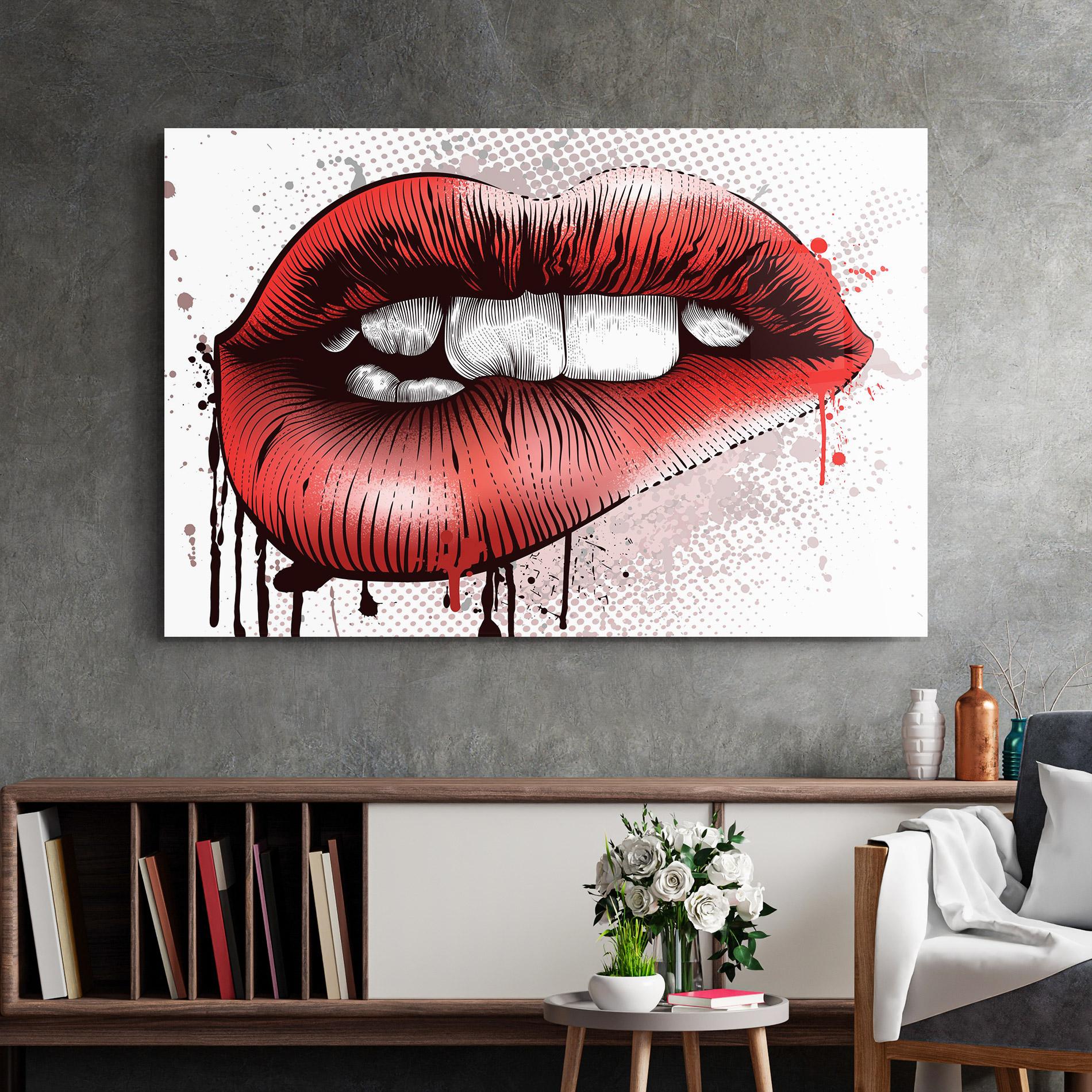 Стъклена картина Lips Pop Artistic mockup 2