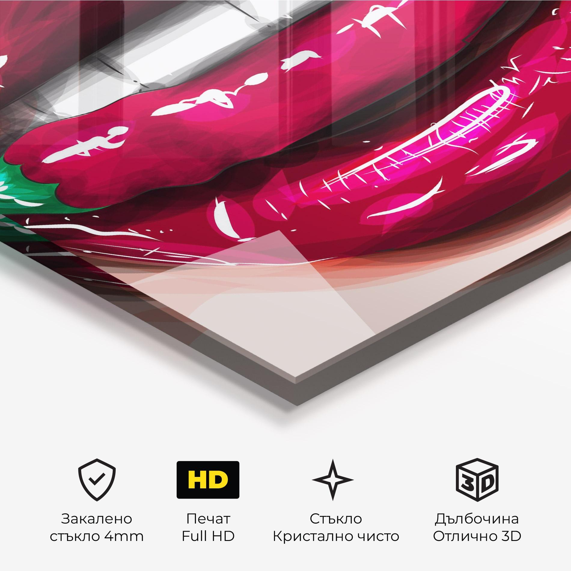 Стъклена картина Chilli Lips mockup 3
