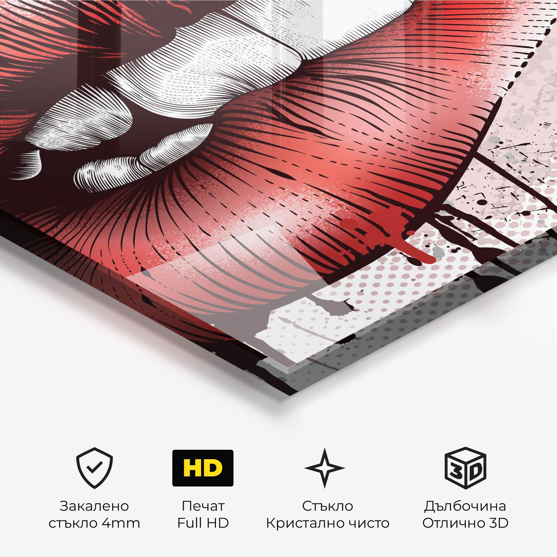 Стъклена картина Lips Pop Artistic mockup 3
