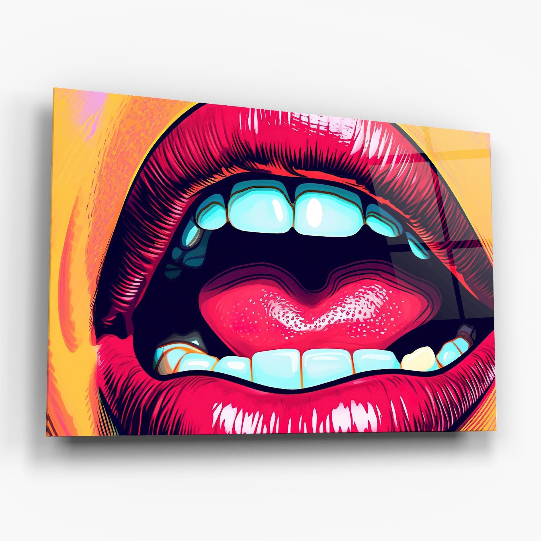Стъклена картина Lips Pop Art mockup 6