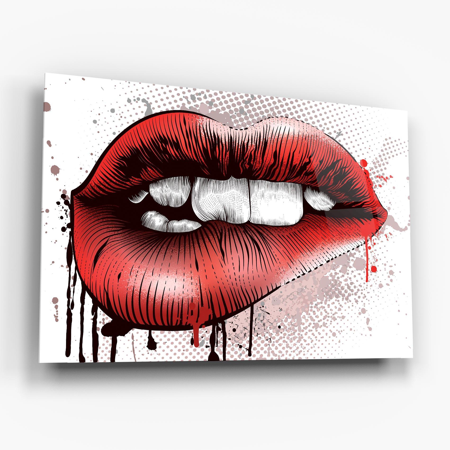 Стъклена картина Lips Pop Artistic mockup 6