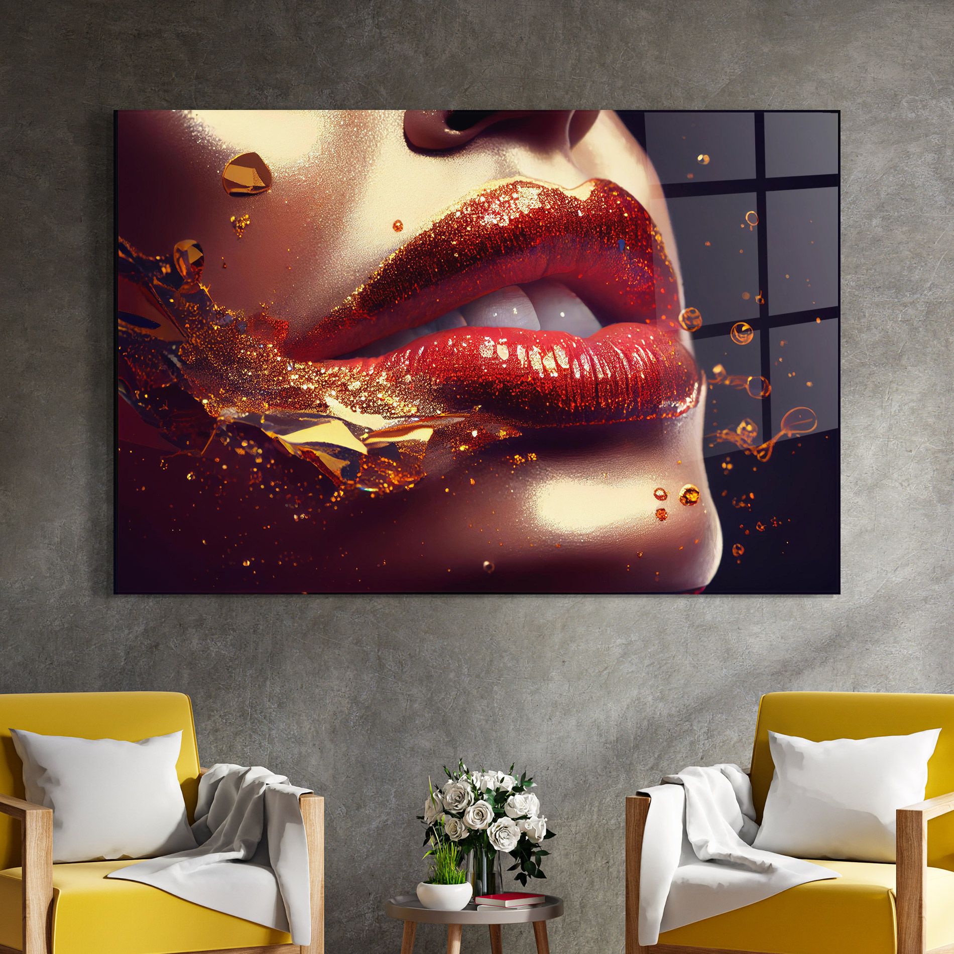 Gold Glitter Lips mockup 4