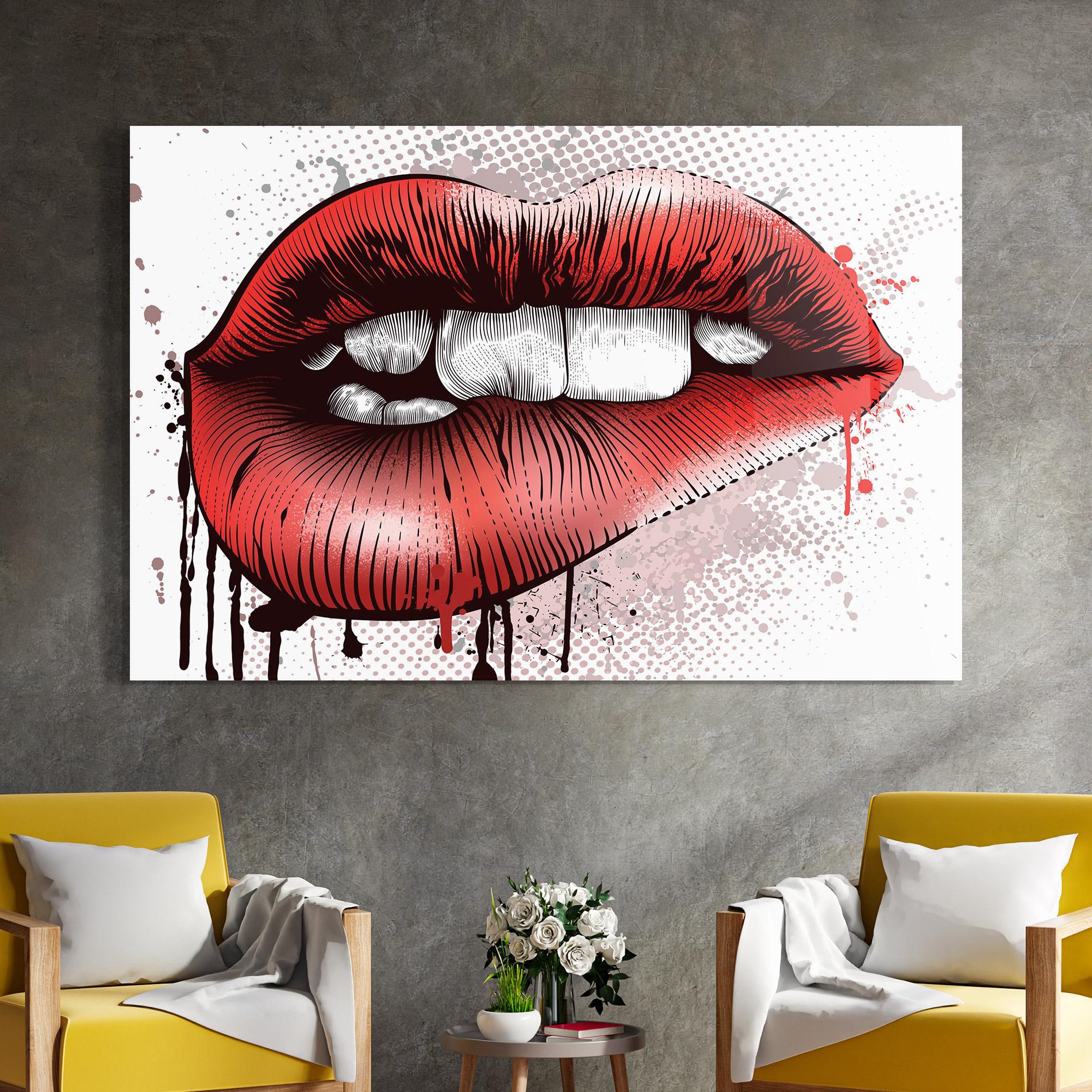 Стъклена картина Lips Pop Artistic mockup 4