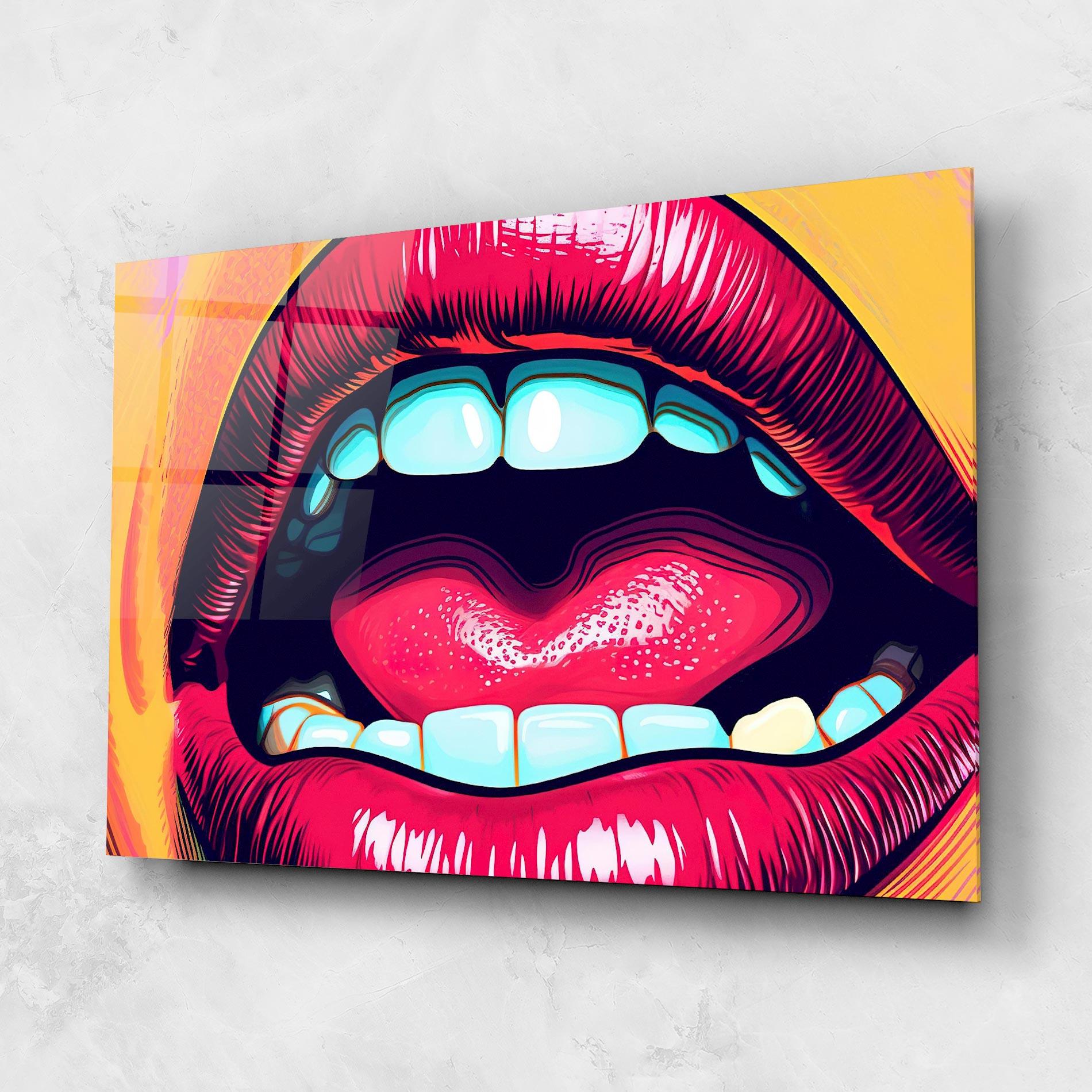 Стъклена картина Lips Pop Art mockup 1