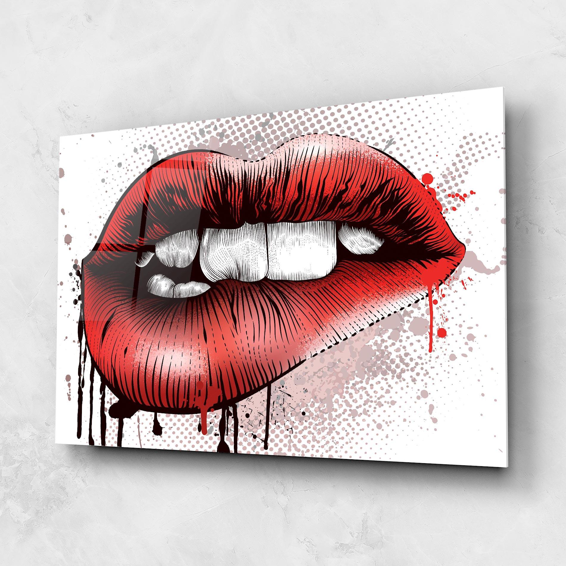 Стъклена картина Lips Pop Artistic mockup 1