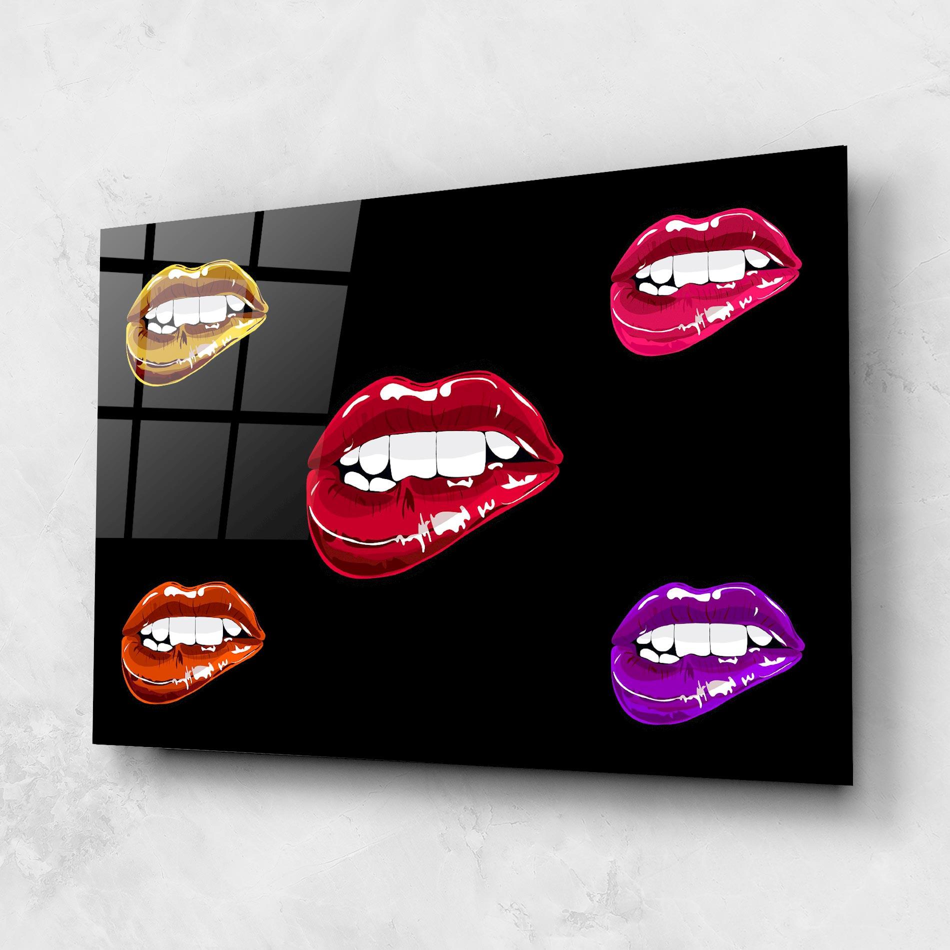 Стъклена картина Mix Color Lips mockup 1