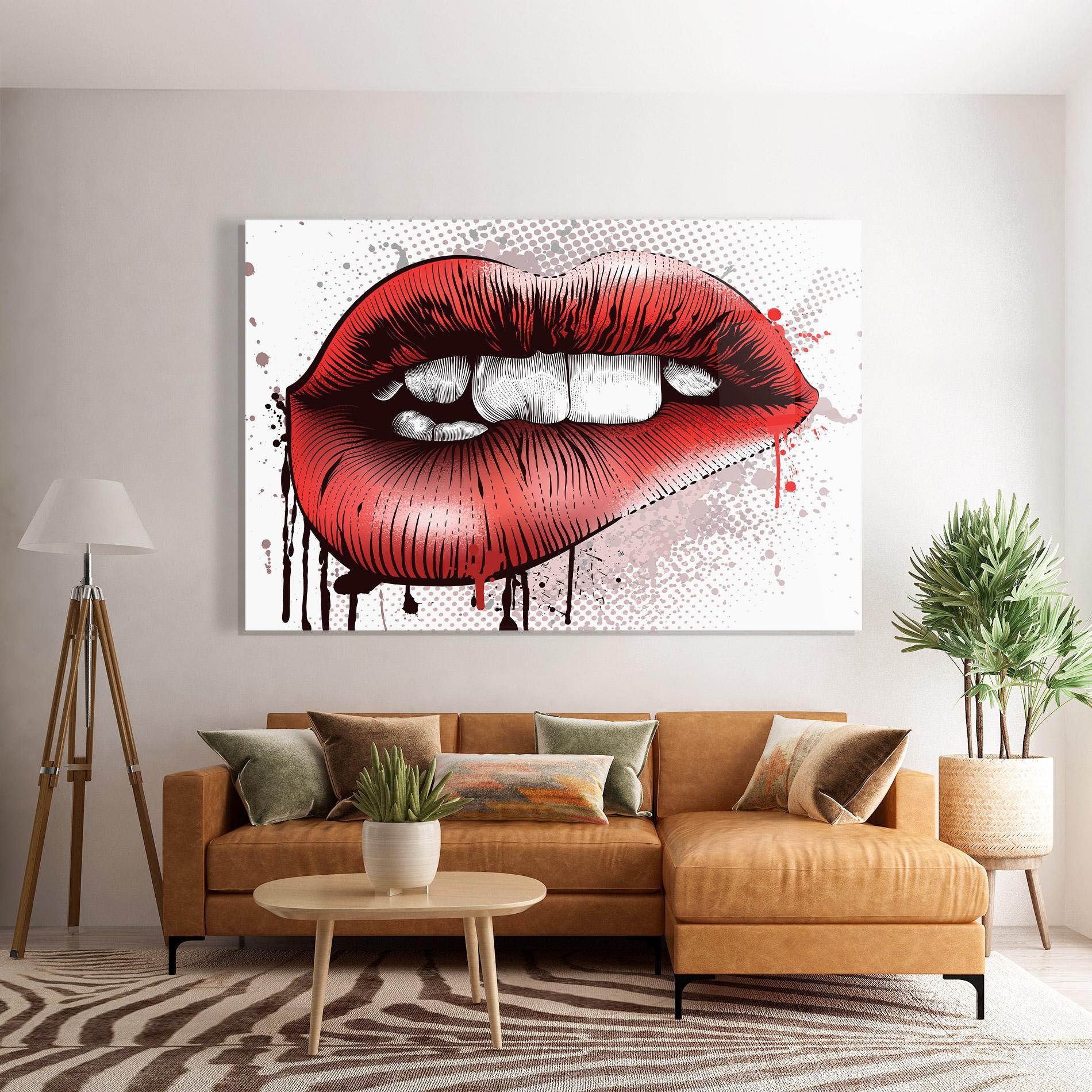 Стъклена картина Lips Pop Artistic mockup 7