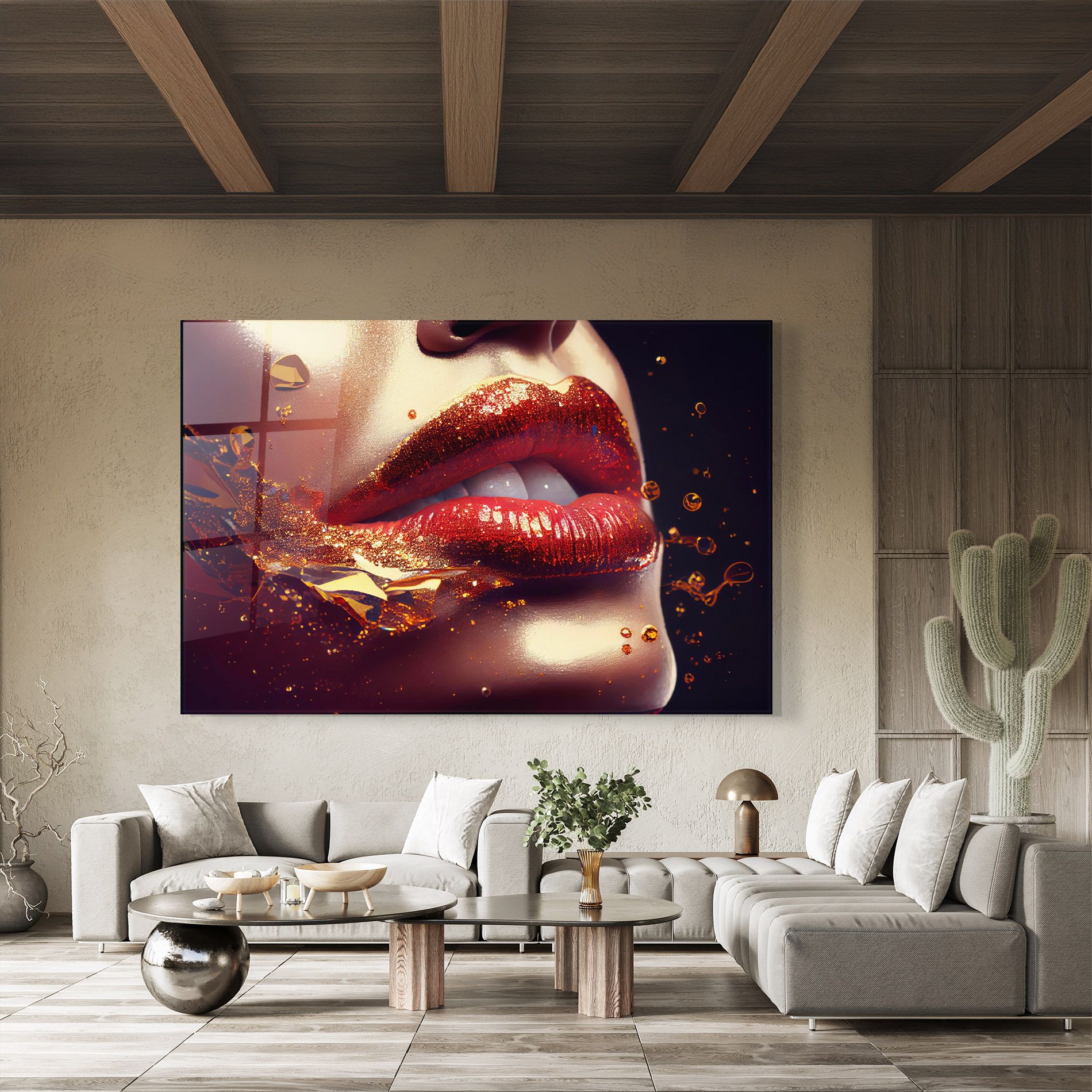 Gold Glitter Lips mockup 8