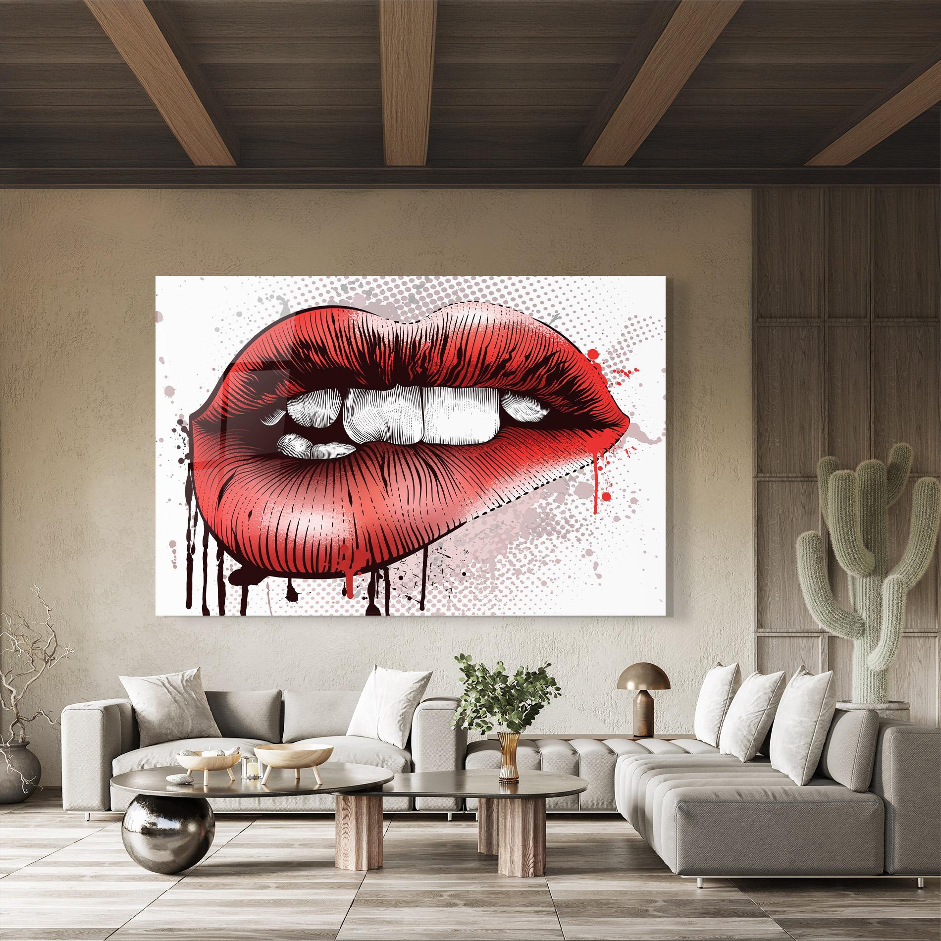 Стъклена картина Lips Pop Artistic mockup 8