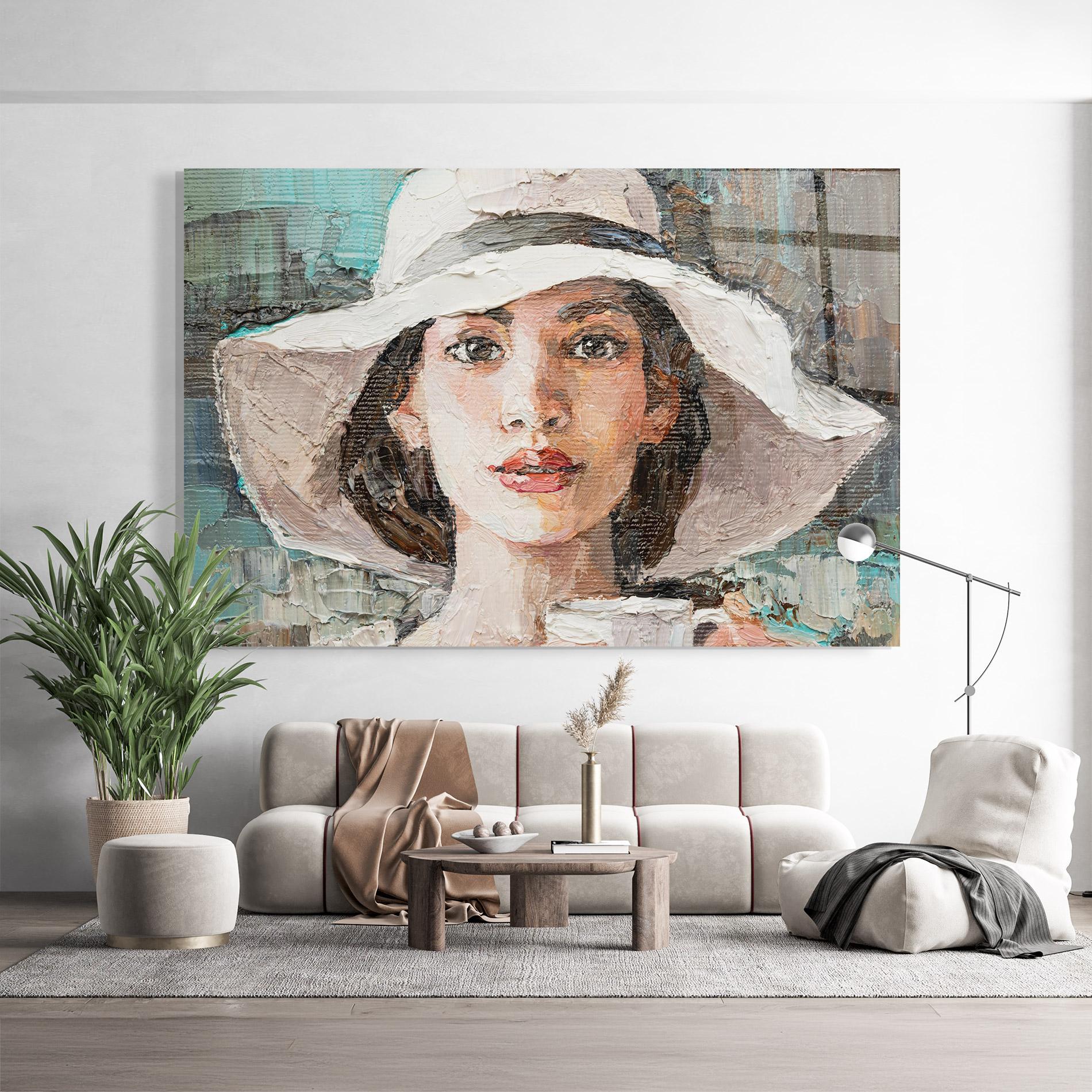 Стъклена картина White Lady mockup 9