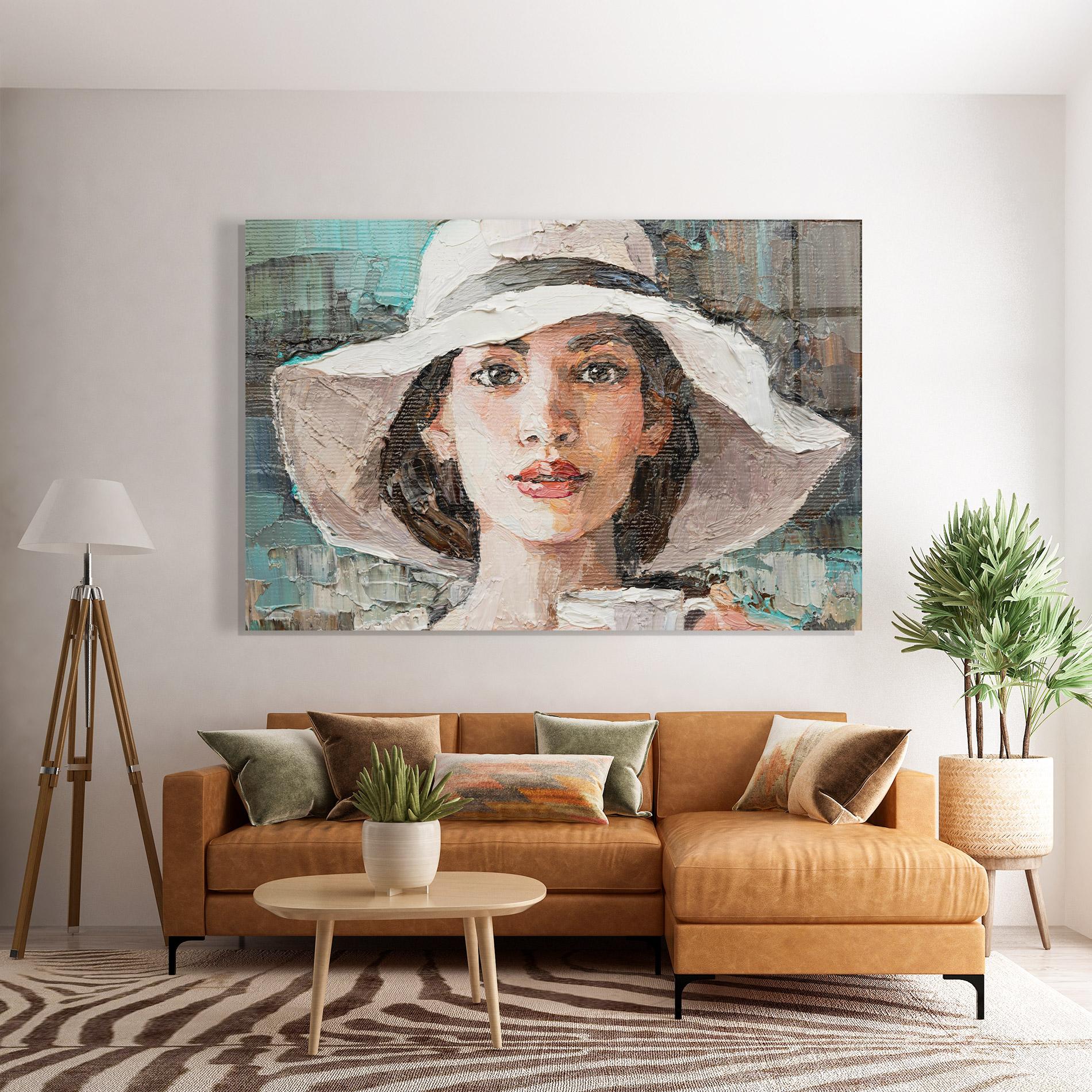 Стъклена картина White Lady mockup 7