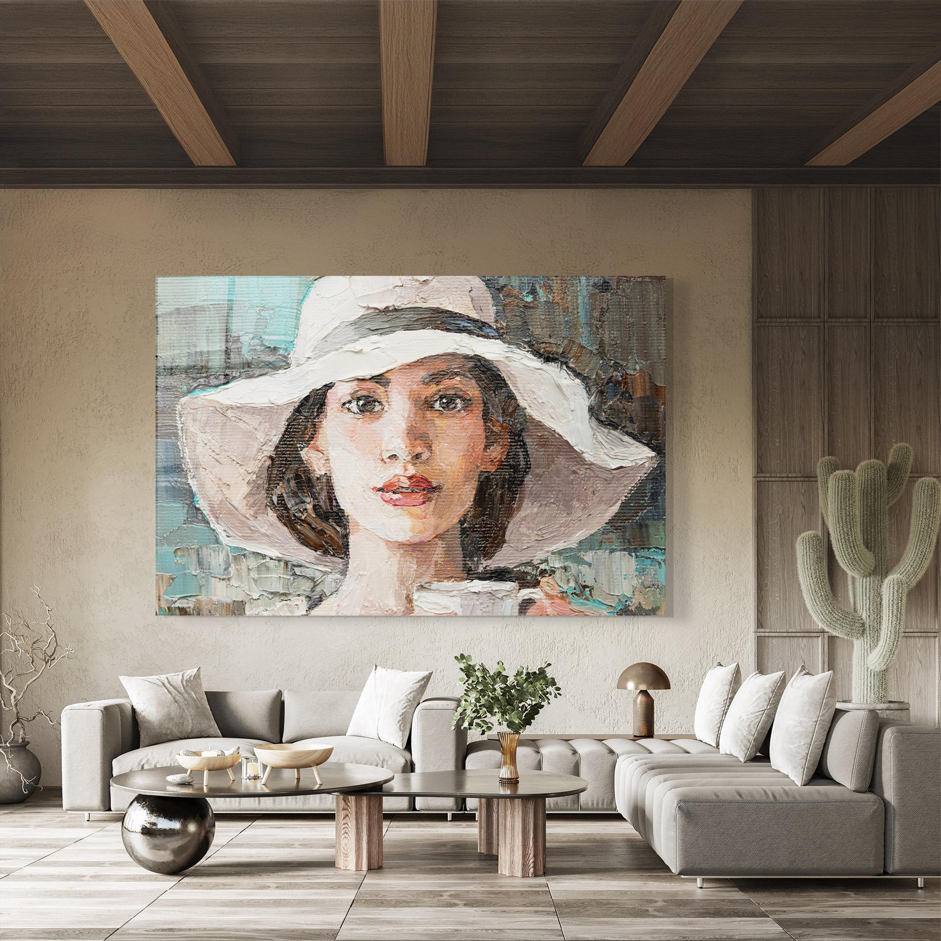 Стъклена картина White Lady mockup 8