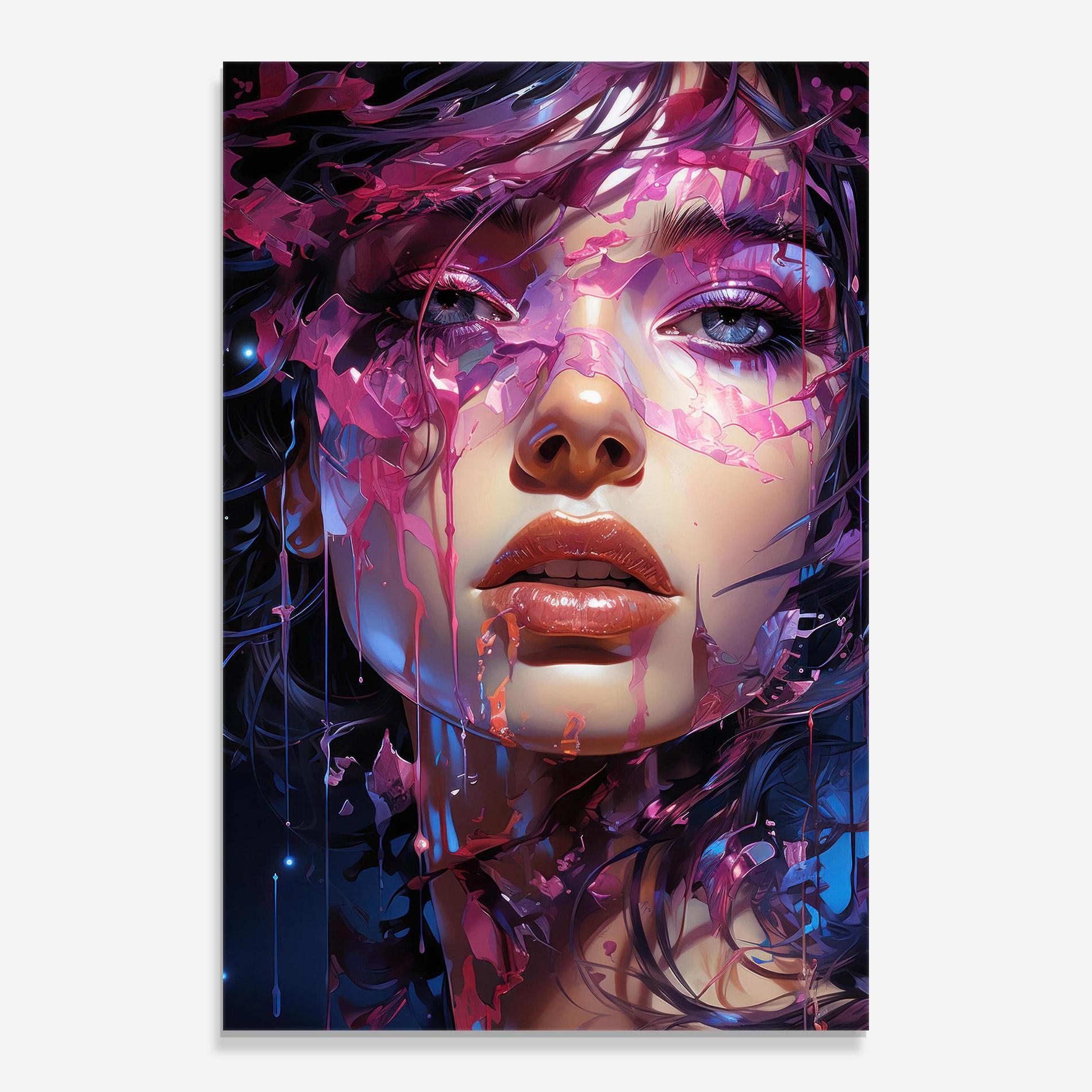 Стъклена картина Cute Purple Girl mockup 0