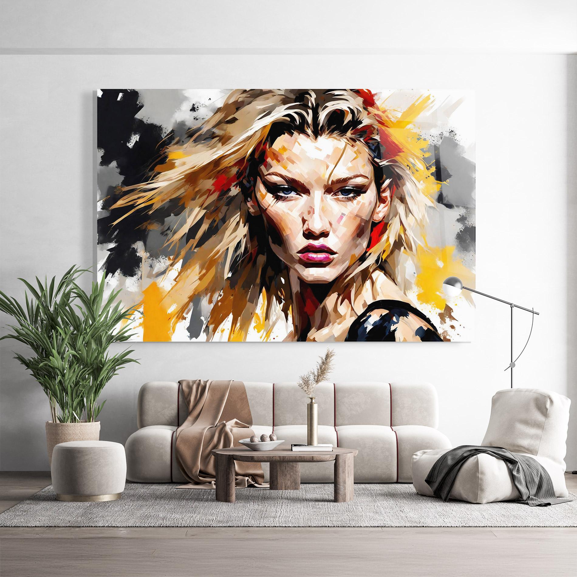 Стъклена картина Multicolored Splash Woman mockup 9