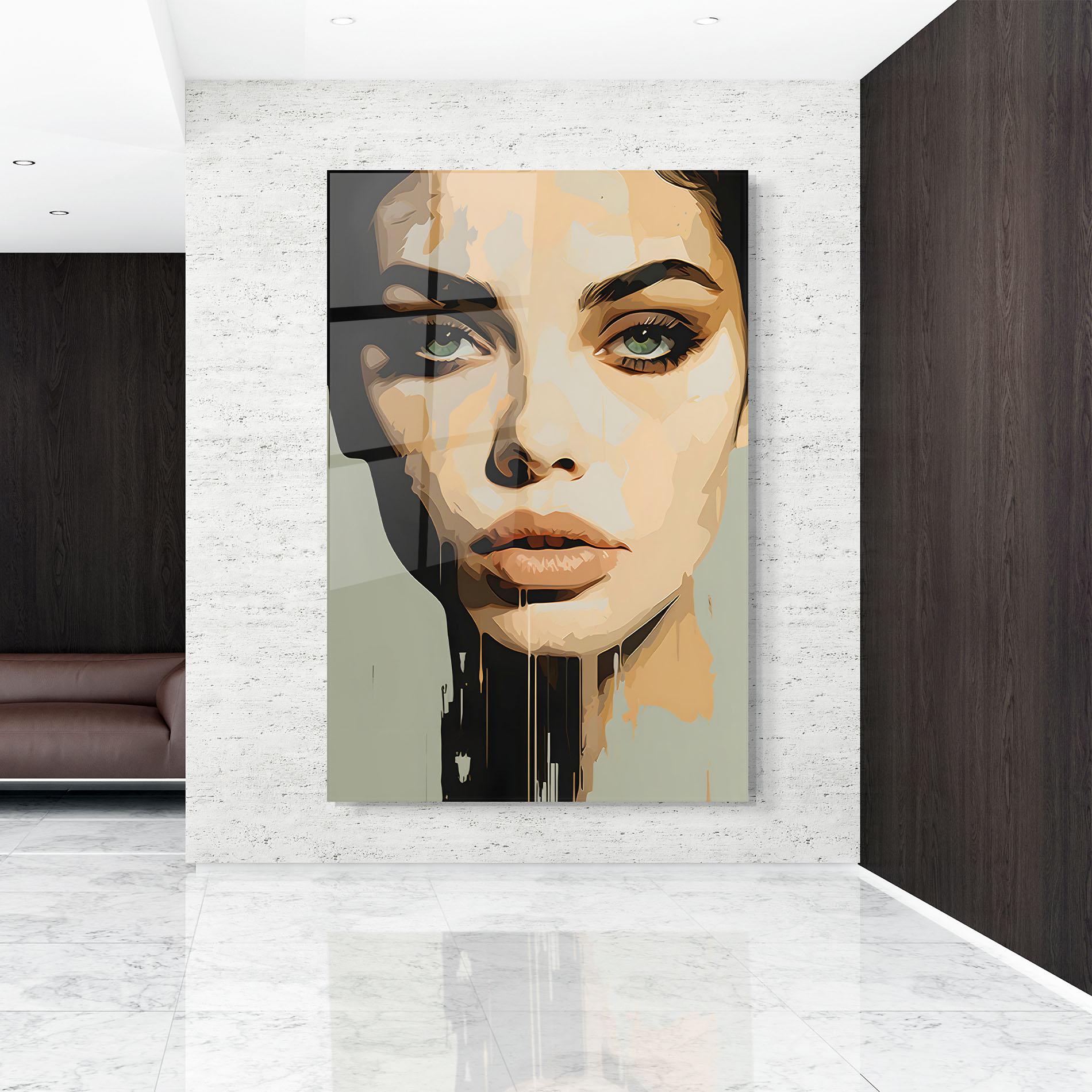 Стъклена картина Apologetic Face mockup 9