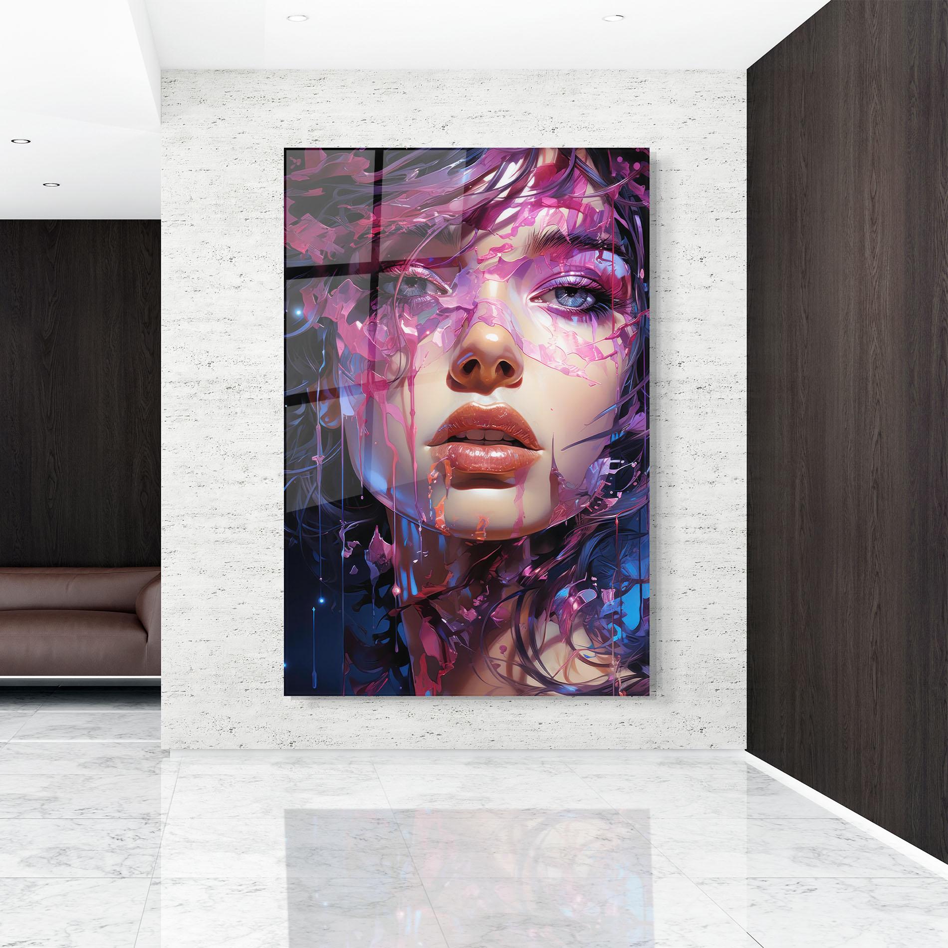 Стъклена картина Cute Purple Girl mockup 9