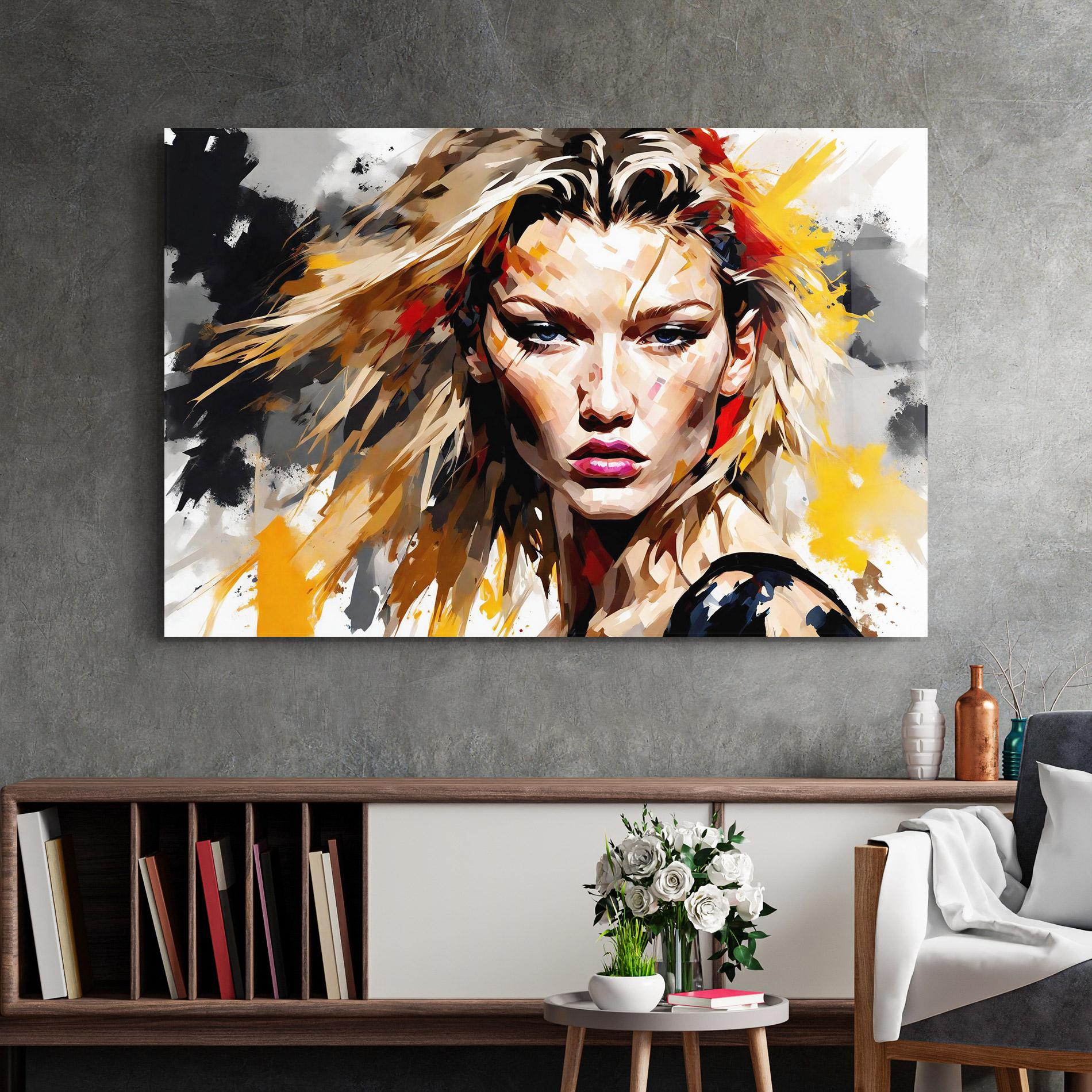 Стъклена картина Multicolored Splash Woman mockup 2