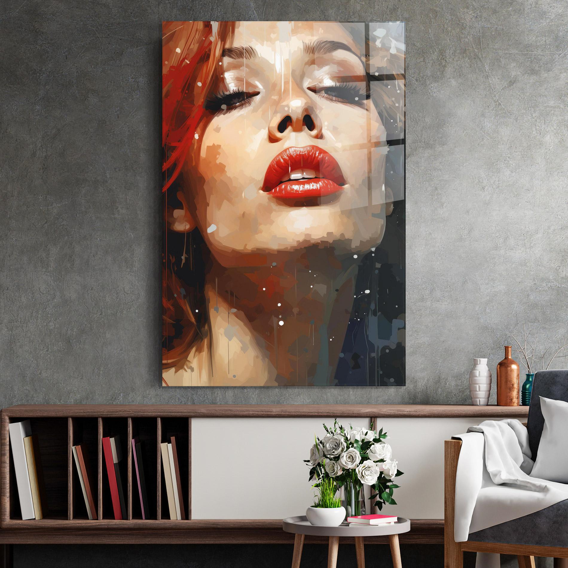 Стъклена картина Close Up Look Portrait mockup 2