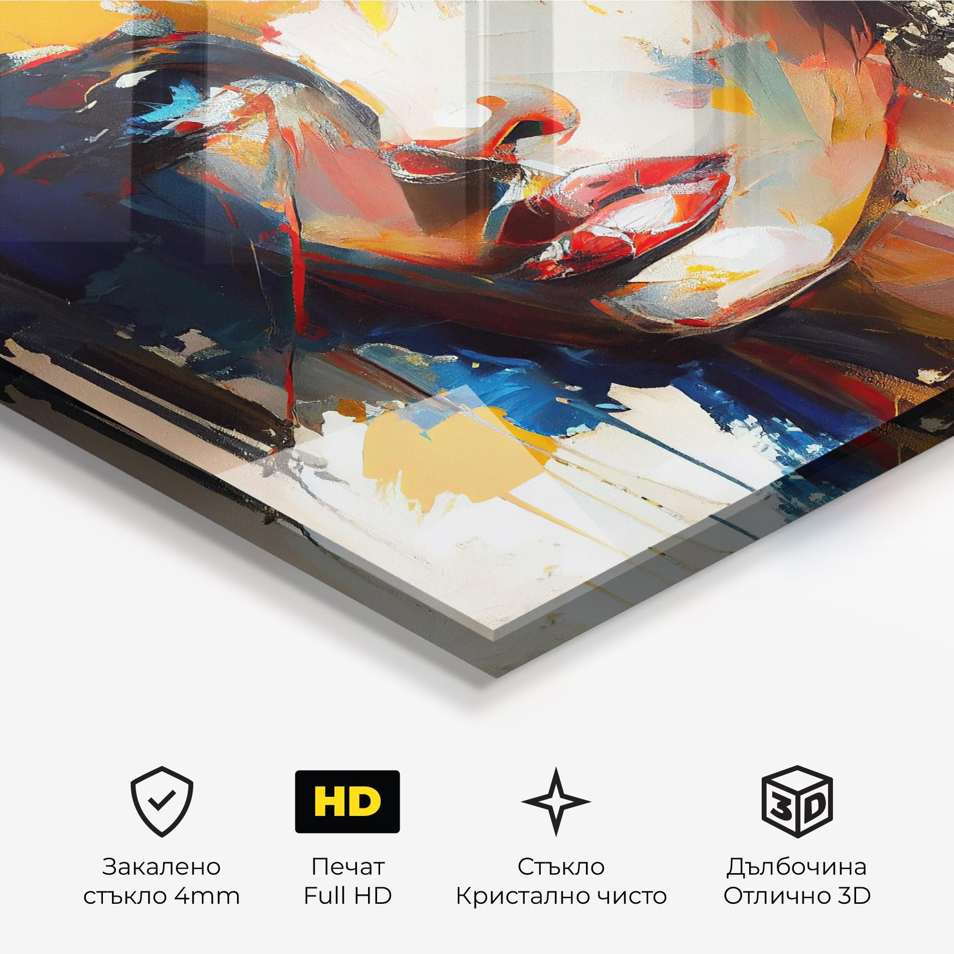 Стъклена картина Beautiful Brunette Woman mockup 3