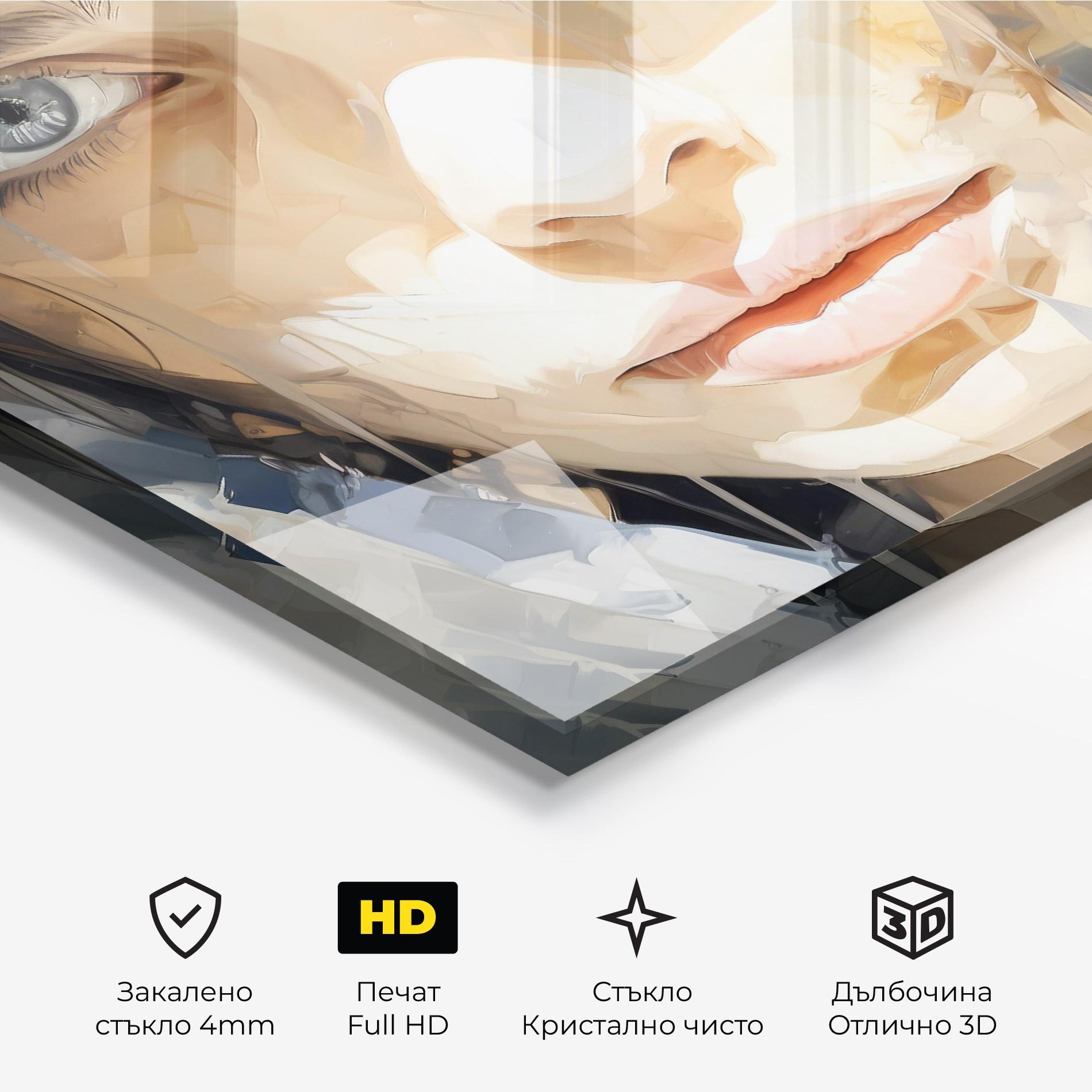 Стъклена картина Close Up Portrait mockup 3