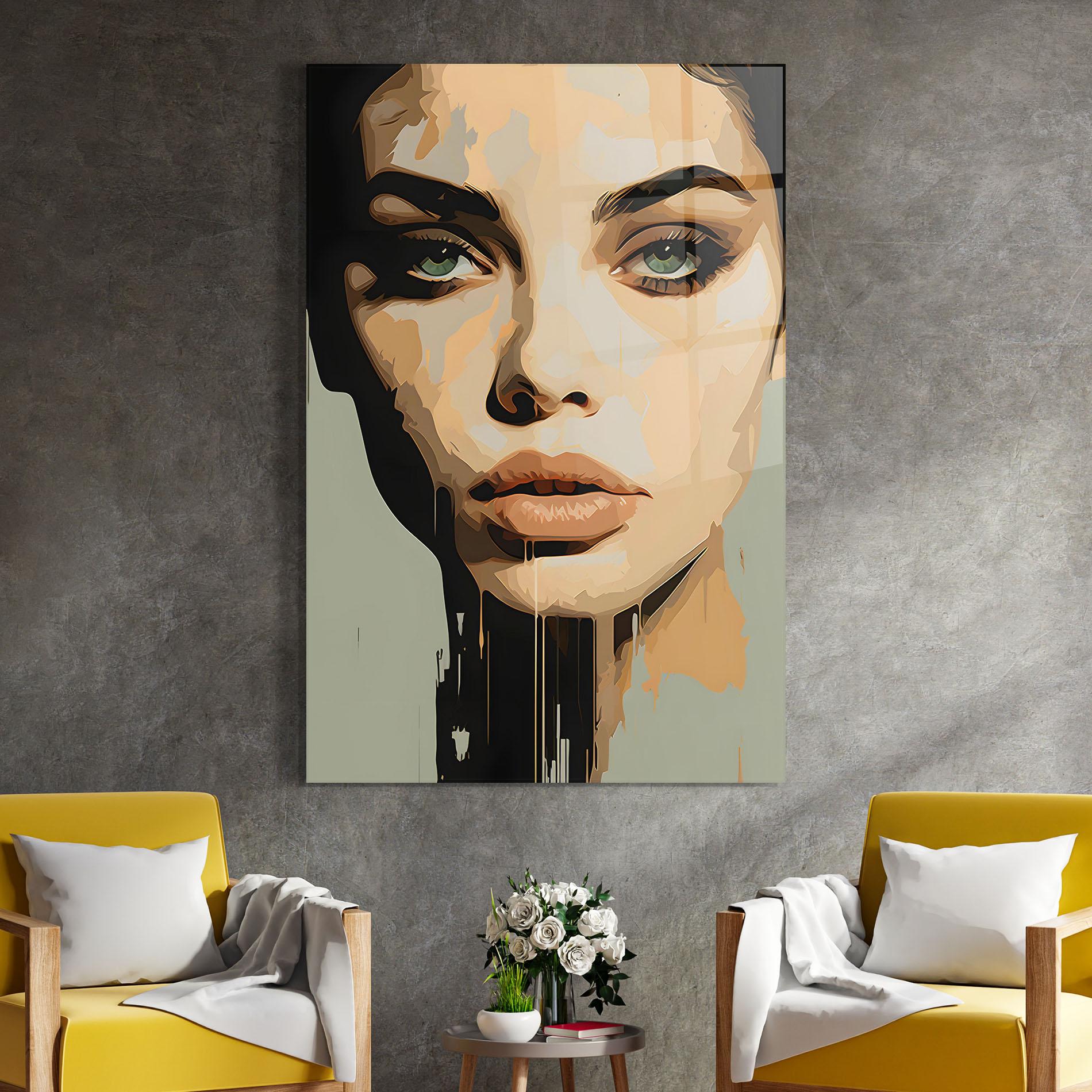 Стъклена картина Apologetic Face mockup 4