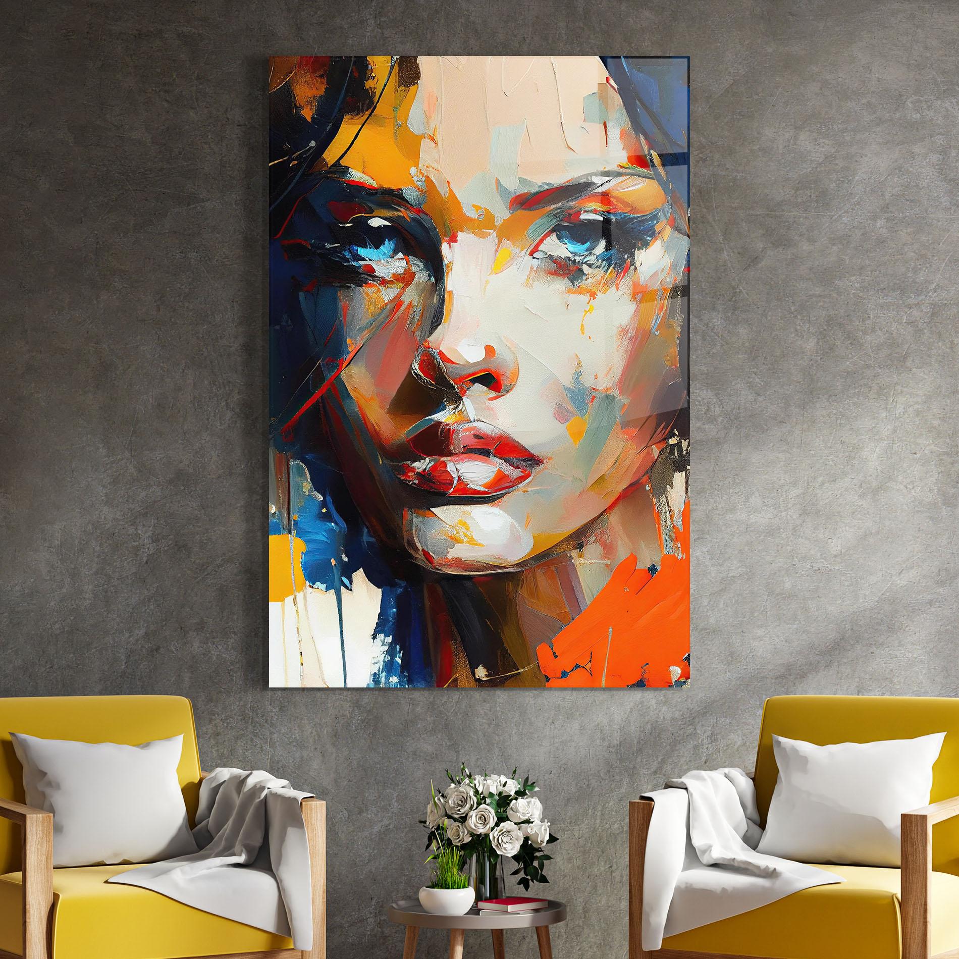 Стъклена картина Beautiful Brunette Woman mockup 4