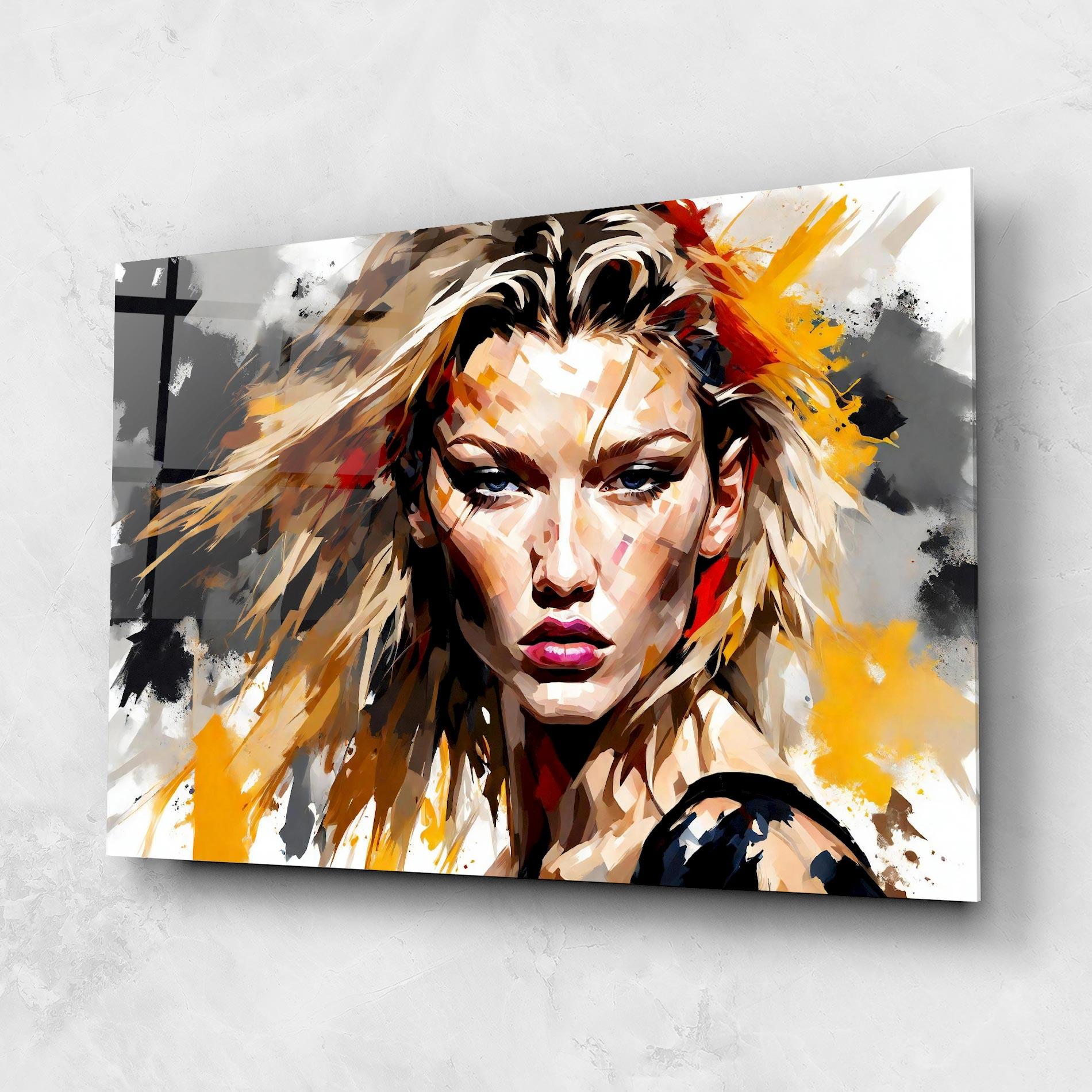 Стъклена картина Multicolored Splash Woman mockup 1