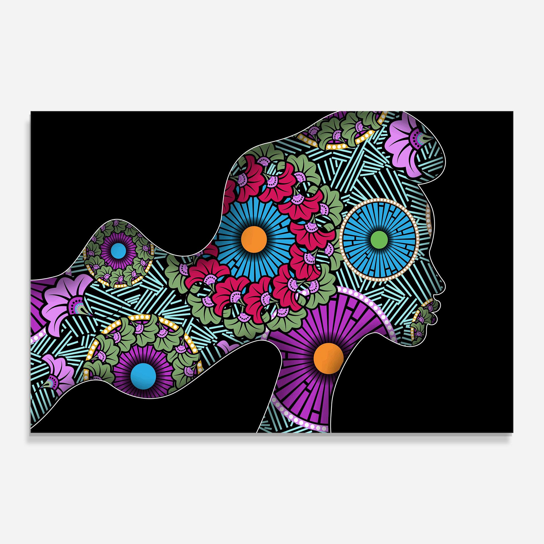 Стъклена картина Colorful Shilouette mockup 0