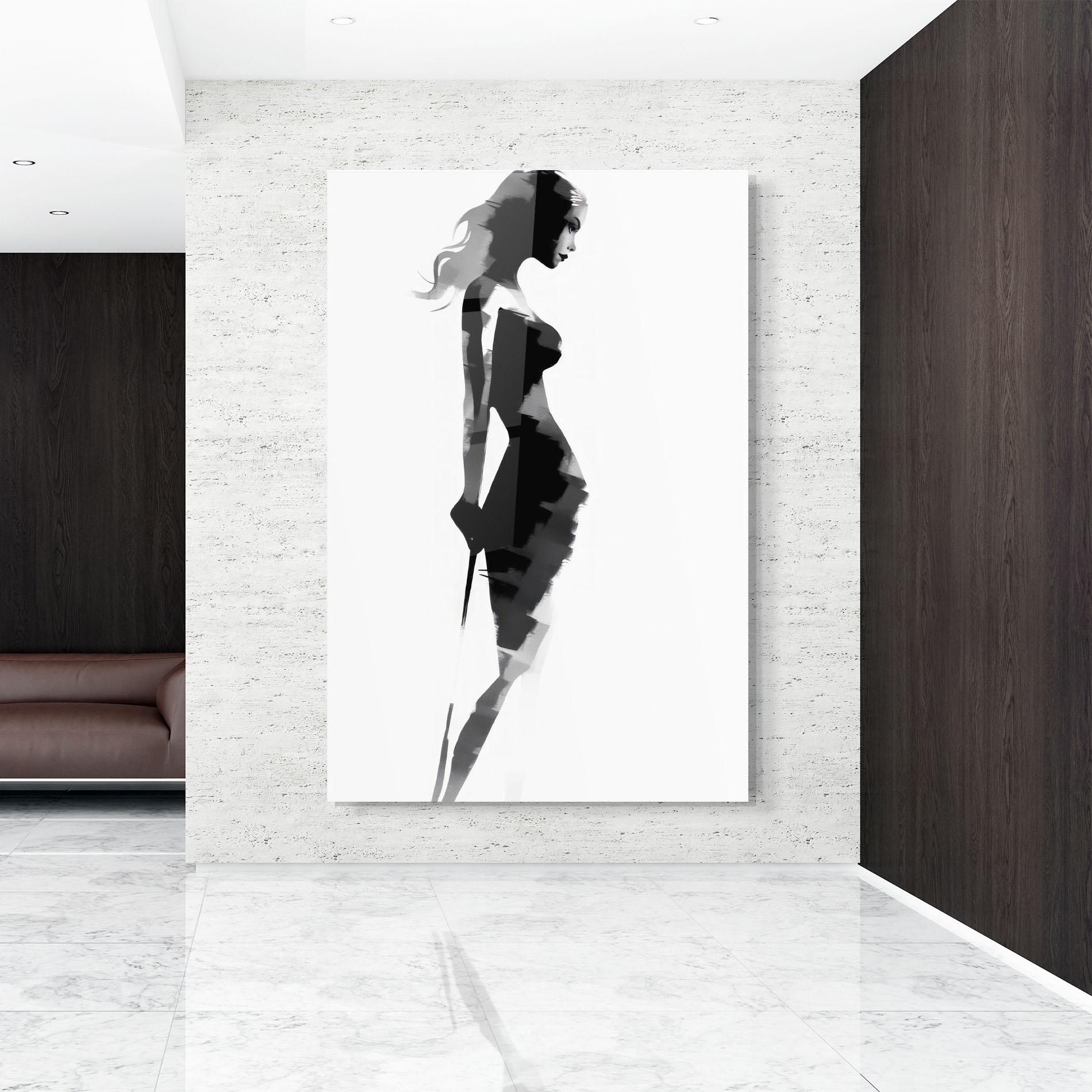 Стъклена картина Brush Contour Drawing mockup 9