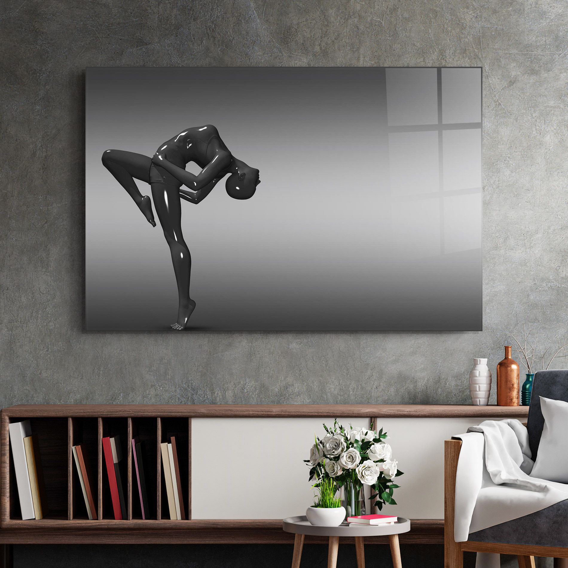 Black Glossy Female Dancer mockup 2