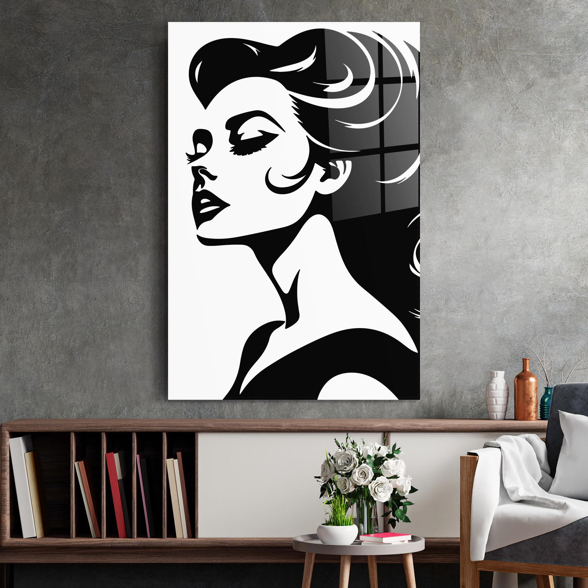 Стъклена картина Eyeliner Shilouette mockup 2