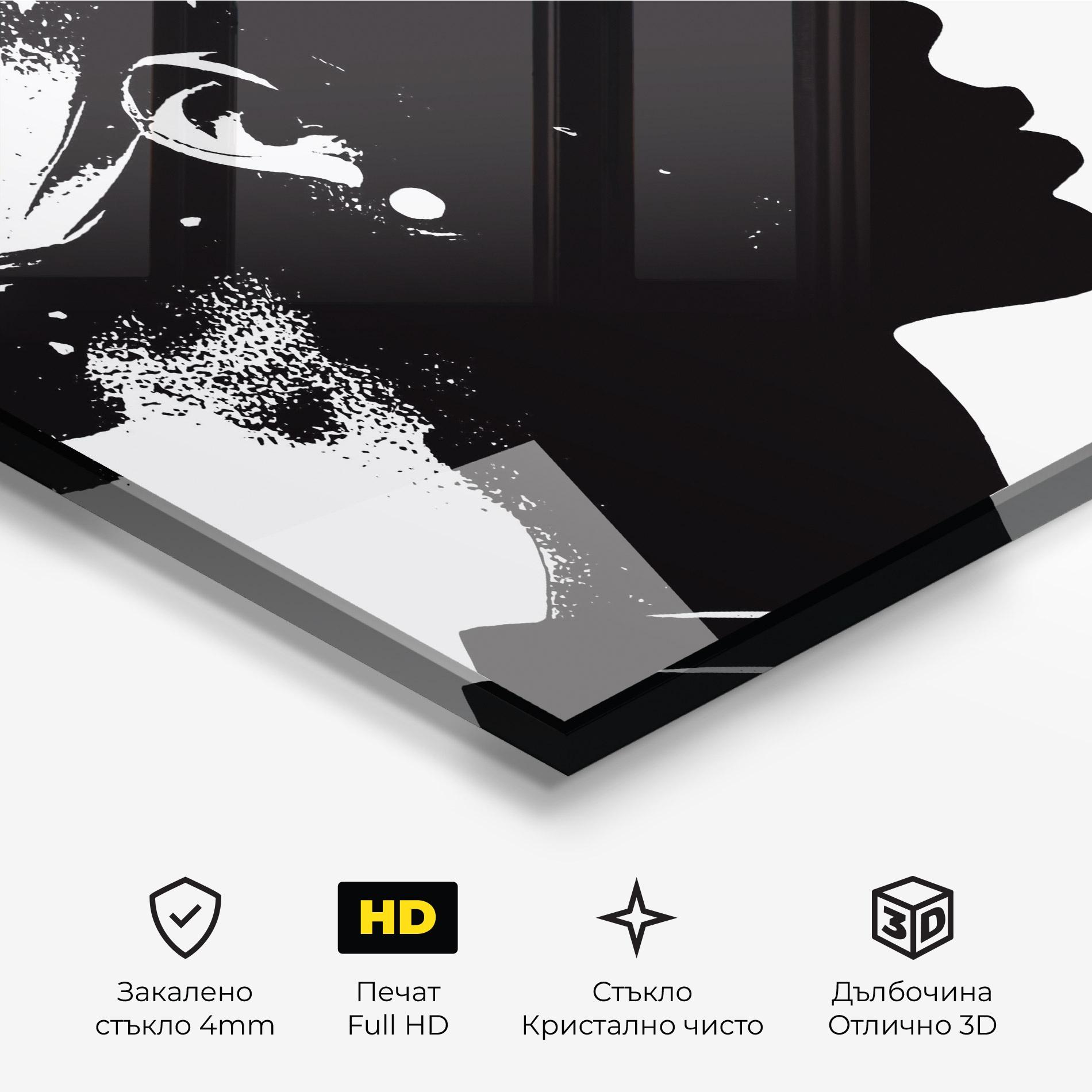 Стъклена картина Black Silhouette mockup 3