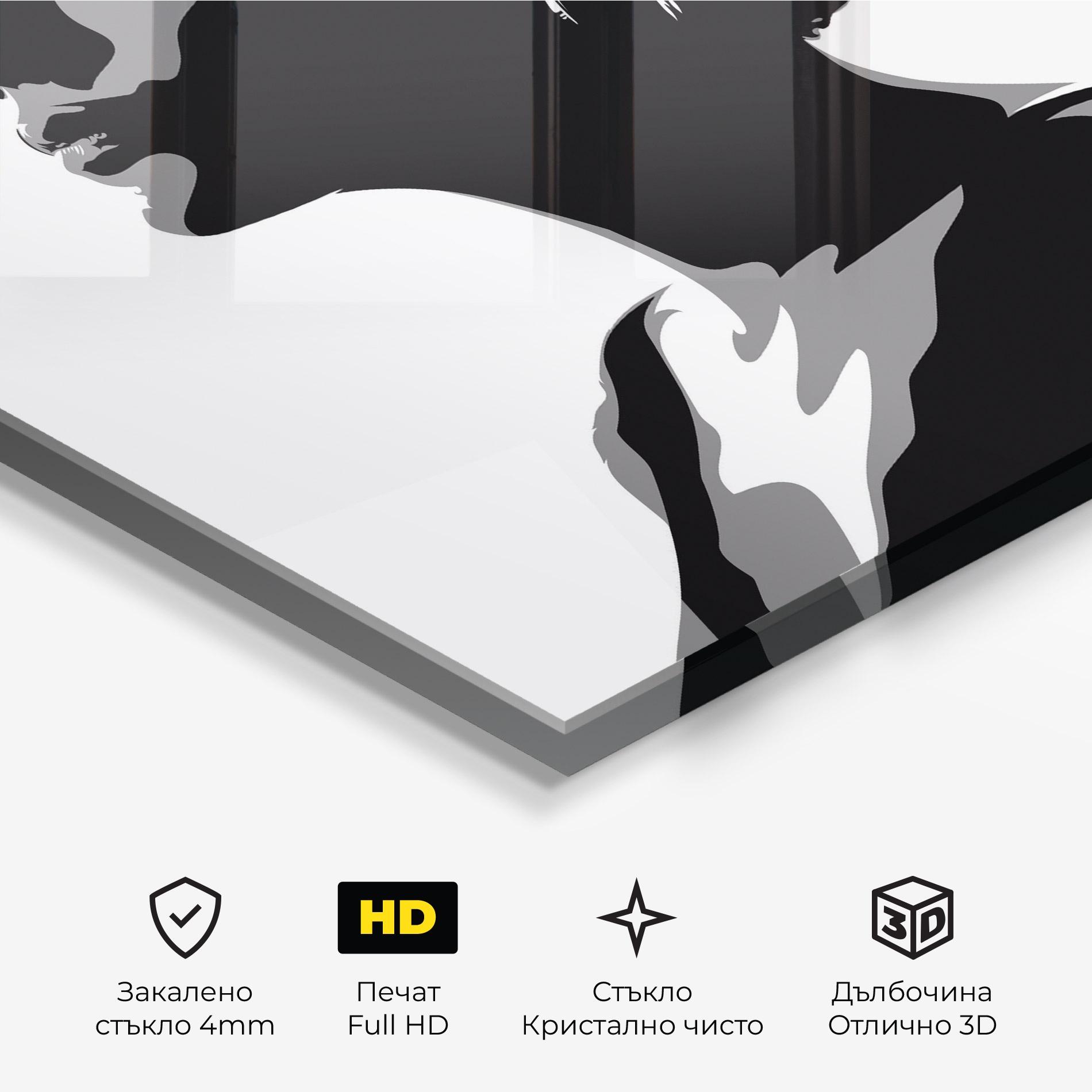 Стъклена картина Black Woman Shilouette mockup 3