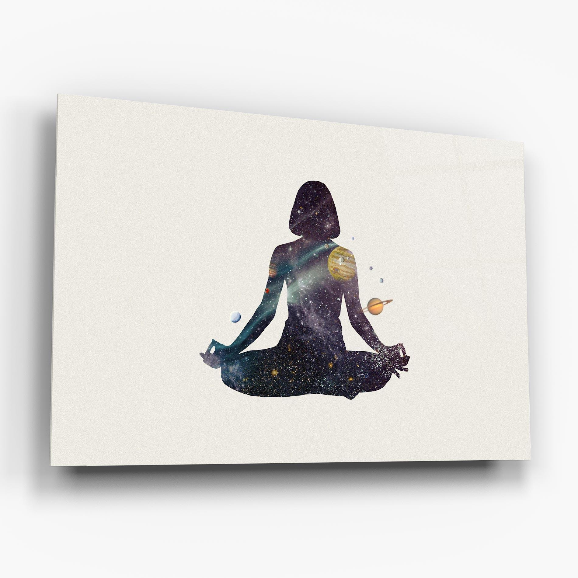 Стъклена картина Galaxy Woman Shilouette mockup 6