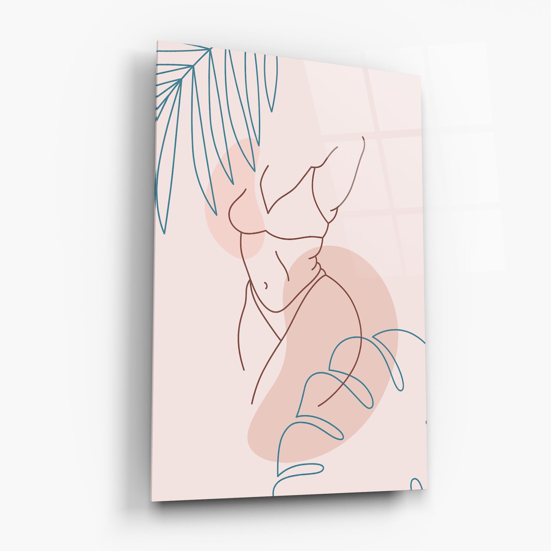 Стъклена картина Body Line Leaf mockup 6