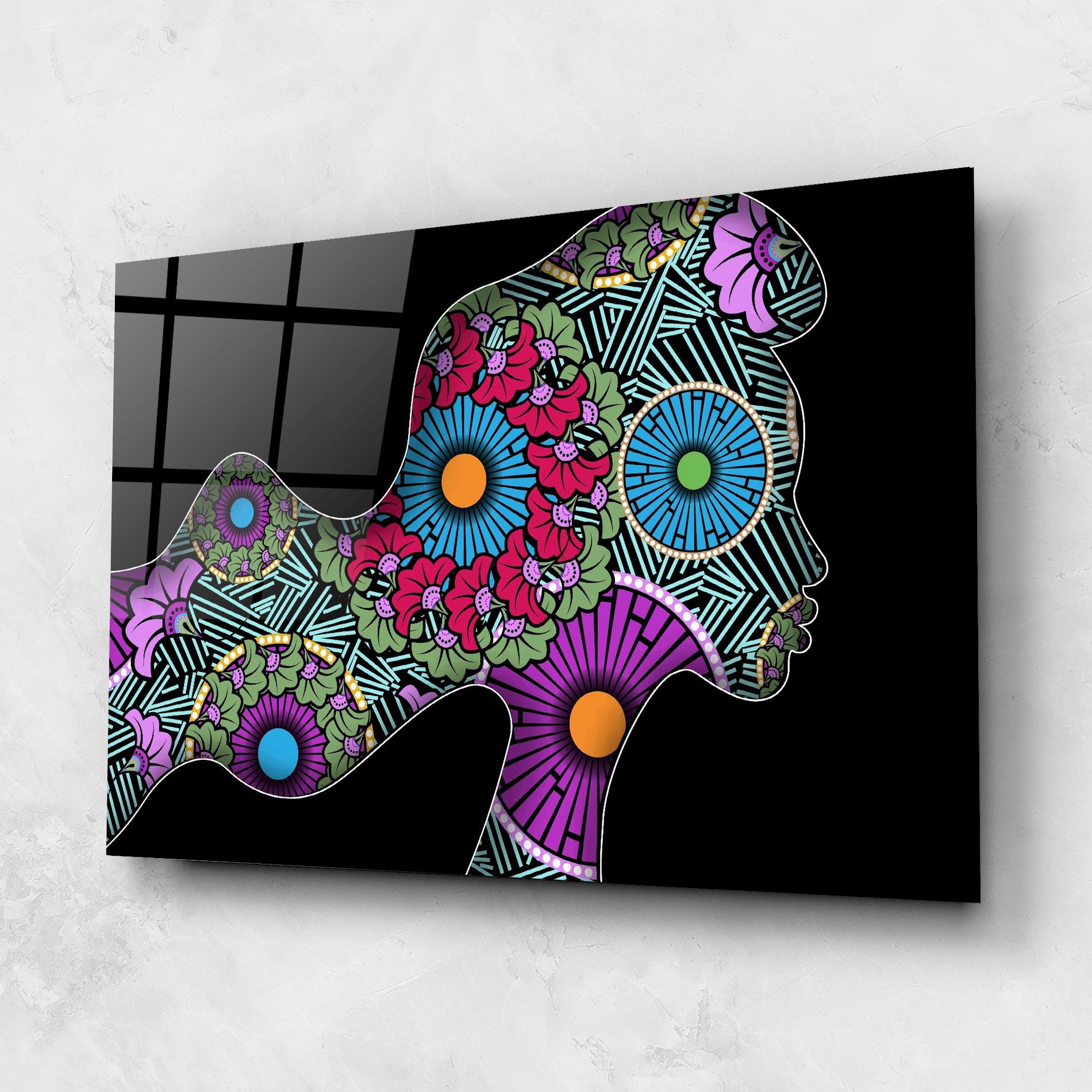 Стъклена картина Colorful Shilouette mockup 1