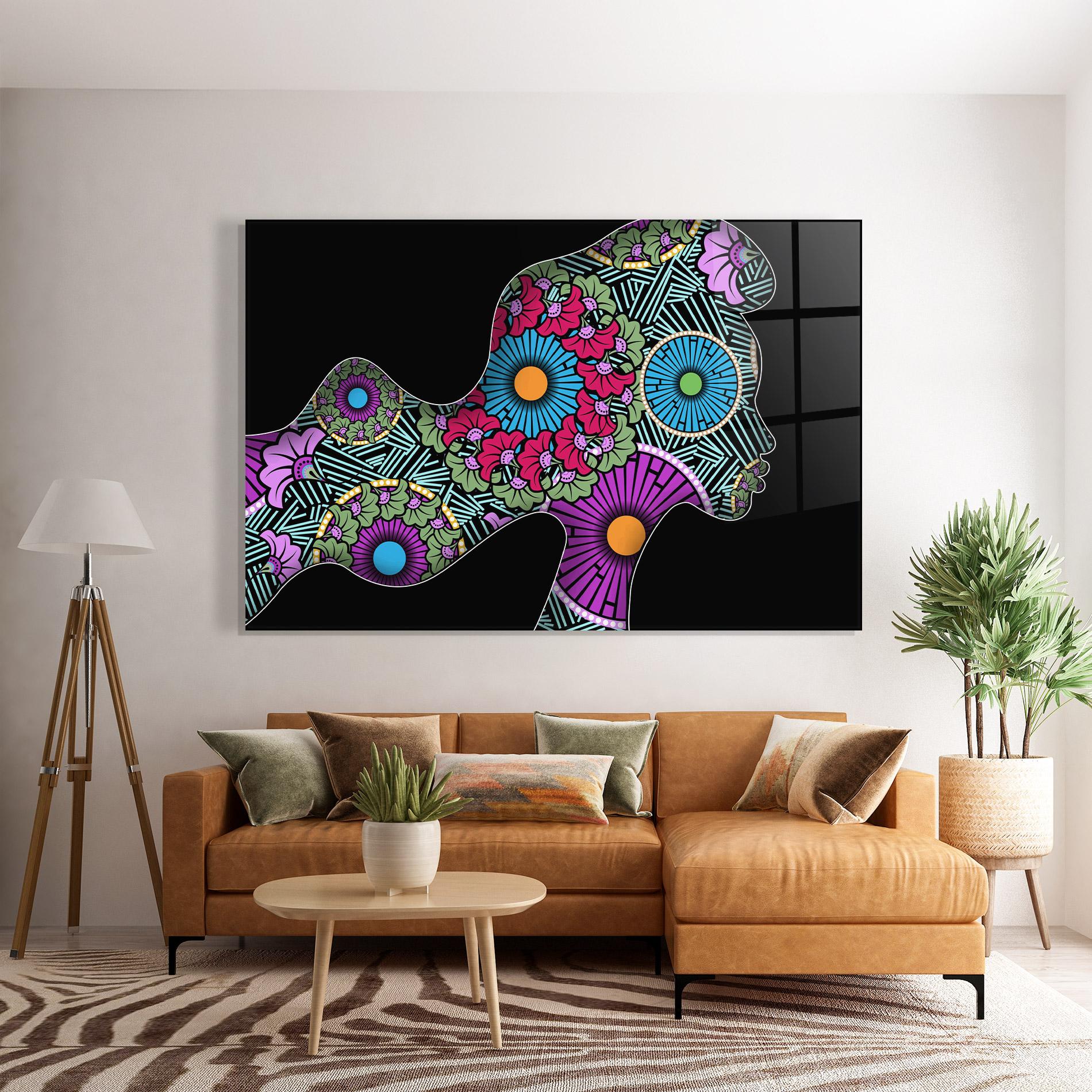 Стъклена картина Colorful Shilouette mockup 7