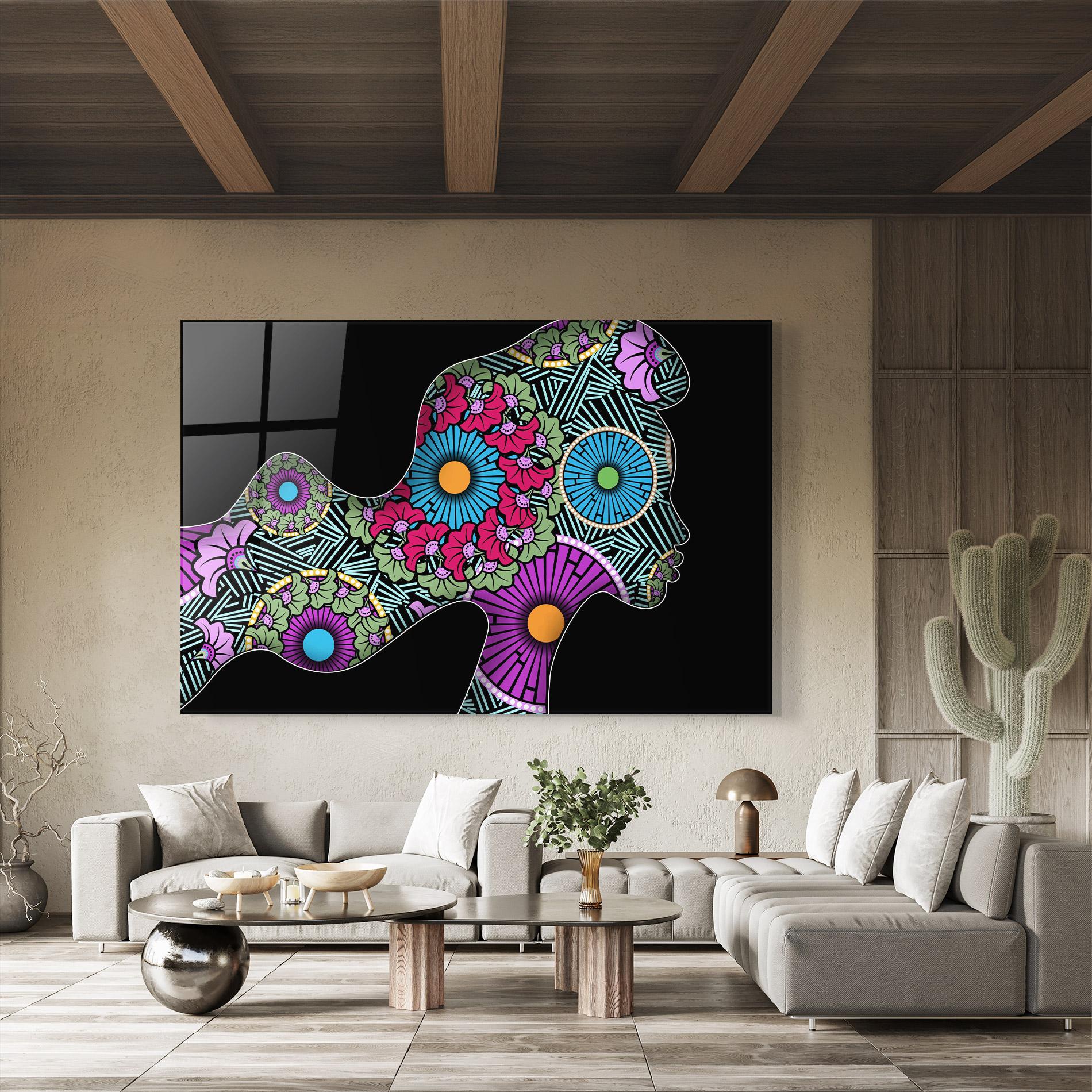 Стъклена картина Colorful Shilouette mockup 8