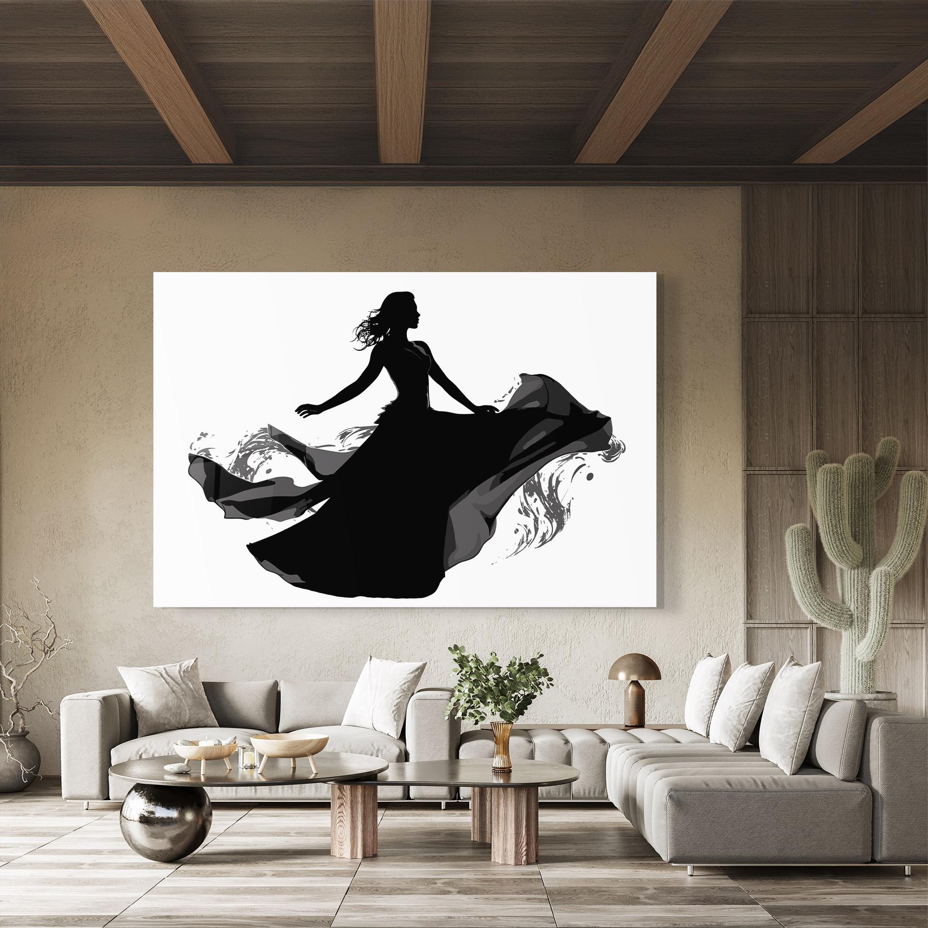 Стъклена картина Dress Jump mockup 8