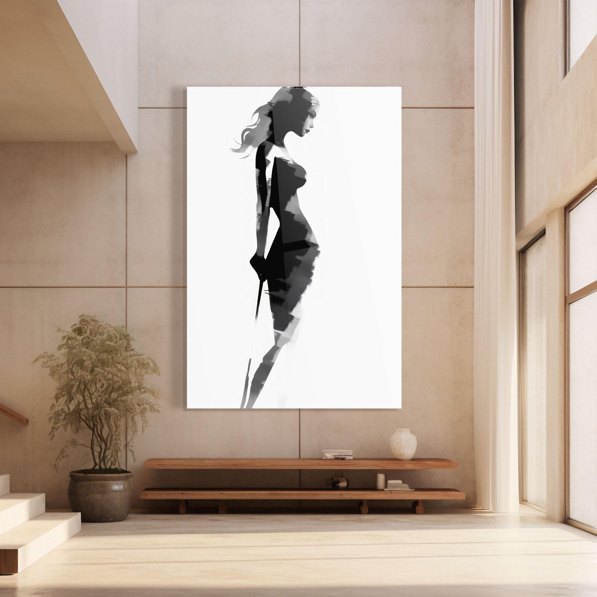 Стъклена картина Brush Contour Drawing mockup 8