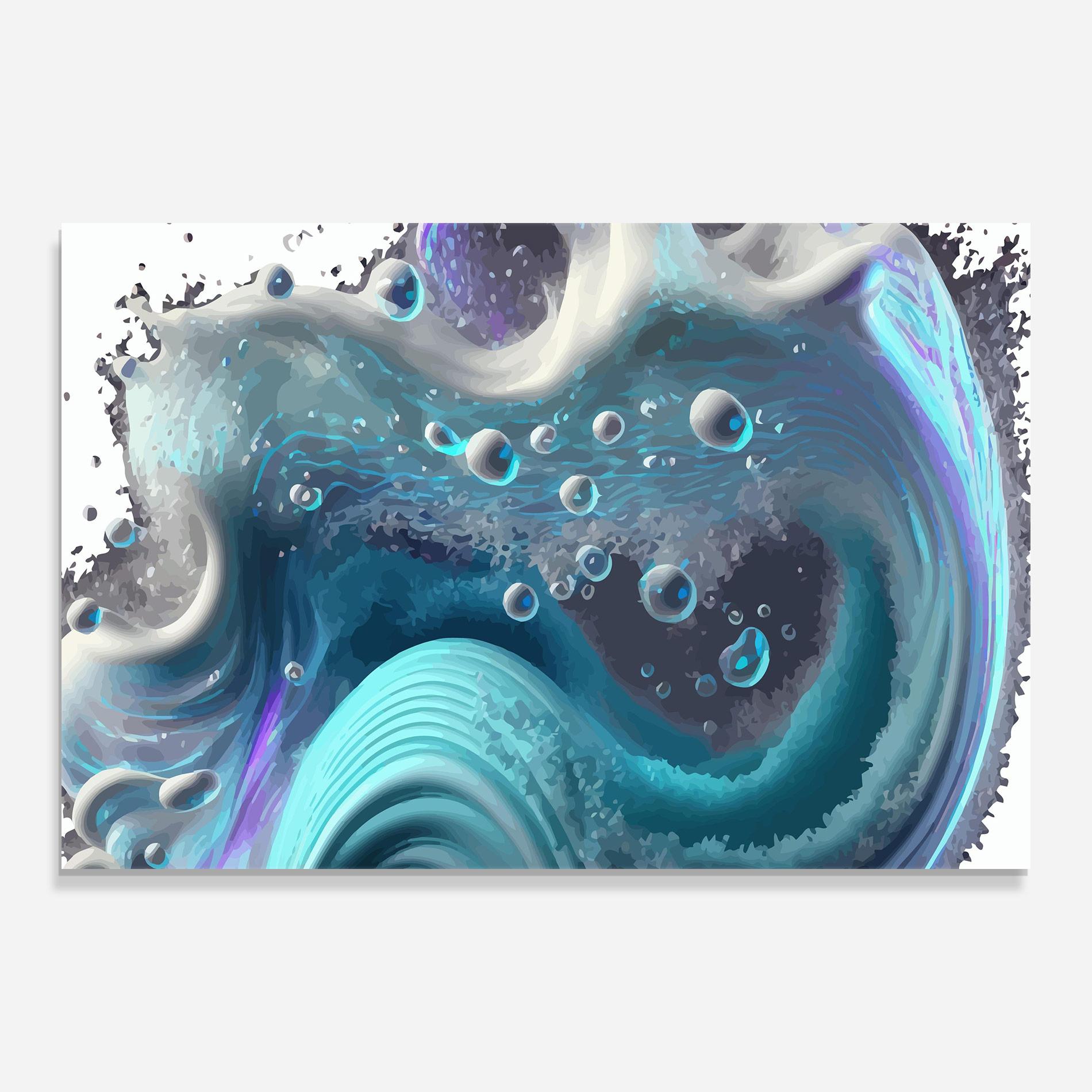 Стъклена картина Blue Purple Water mockup 0